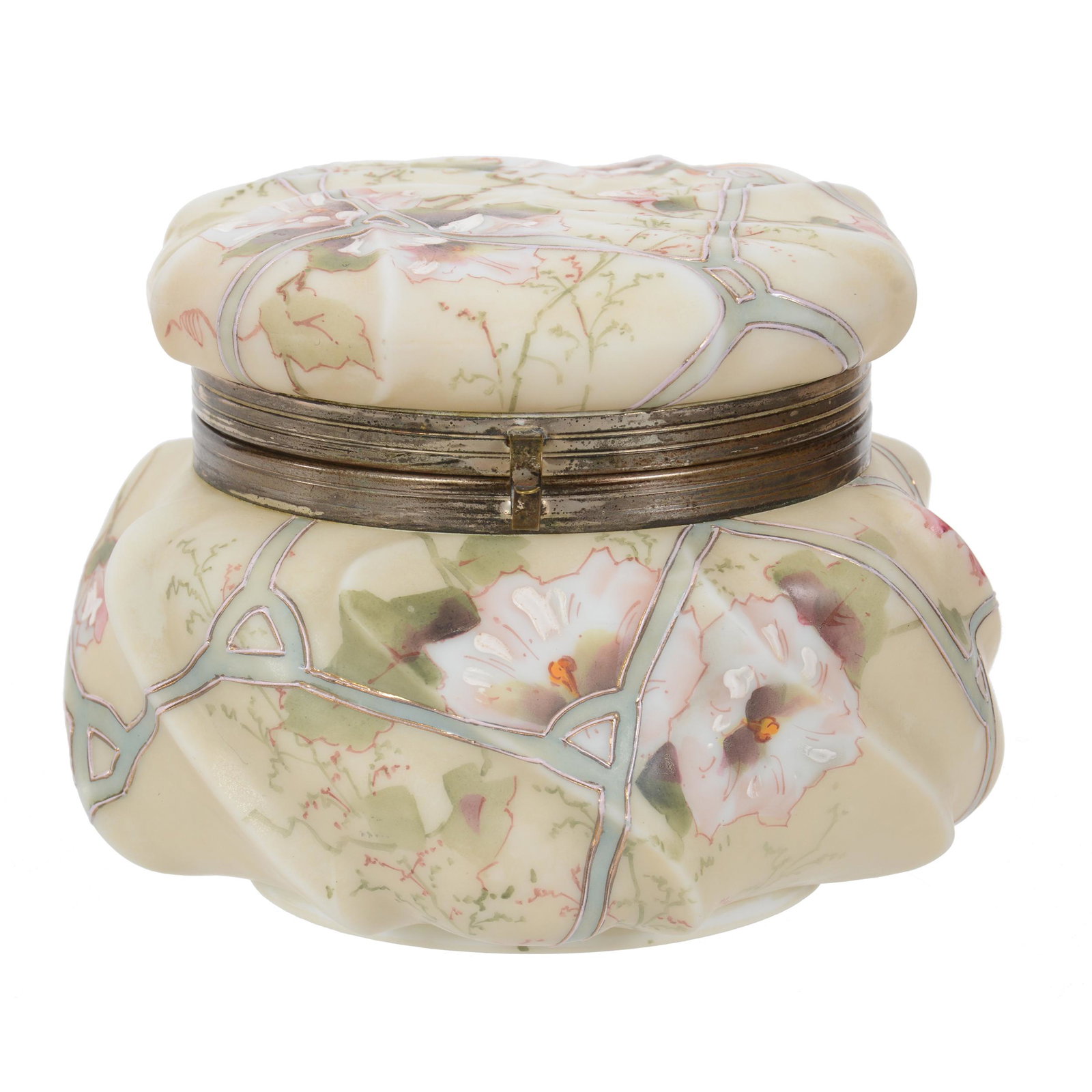 Jewel Box, Unmarked Wave Crest Art Glass (1 of 4)