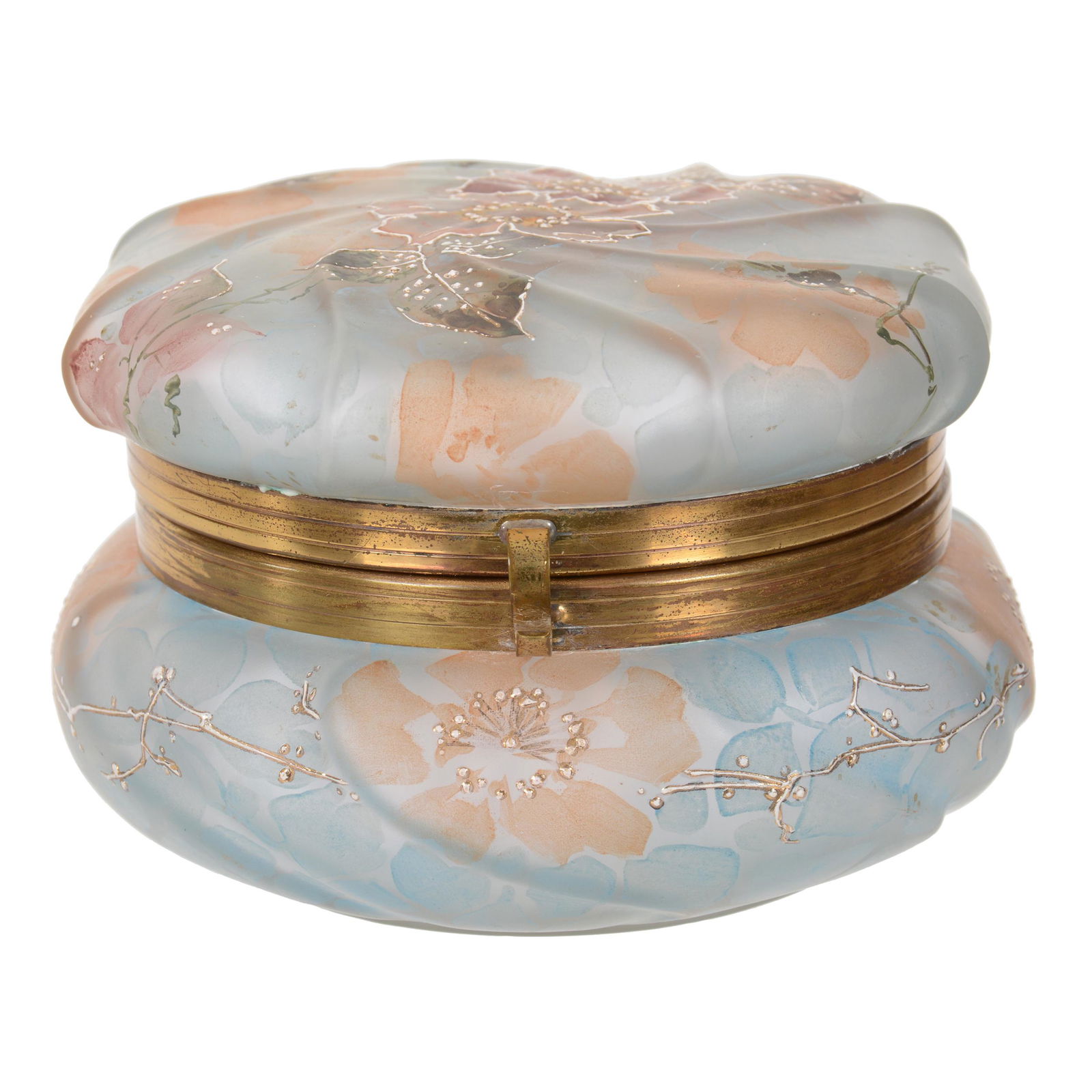 Jewel Box, Unmarked Wave Crest Art Glass (1 of 4)