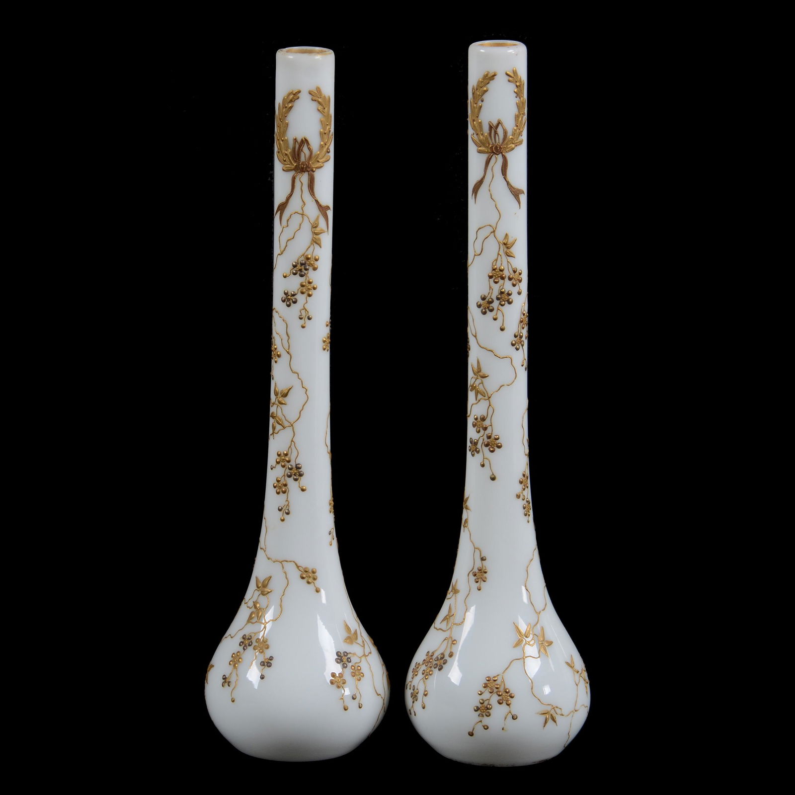 Pair Vases, Marked Crown Milano #1010 Art Glass (1 of 3)