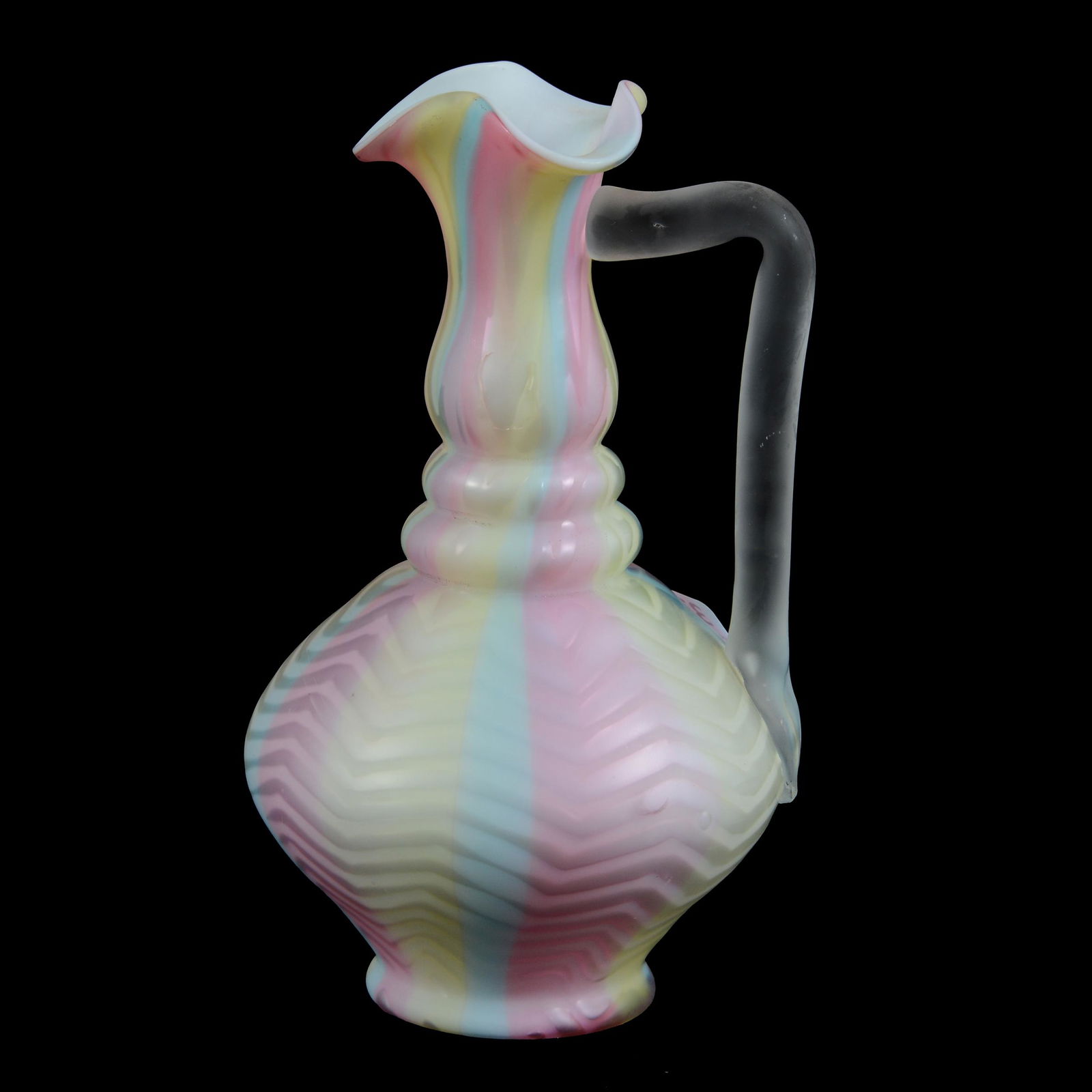 Ewer, Rainbow Herringbone MOP Satin Art Glass (1 of 3)