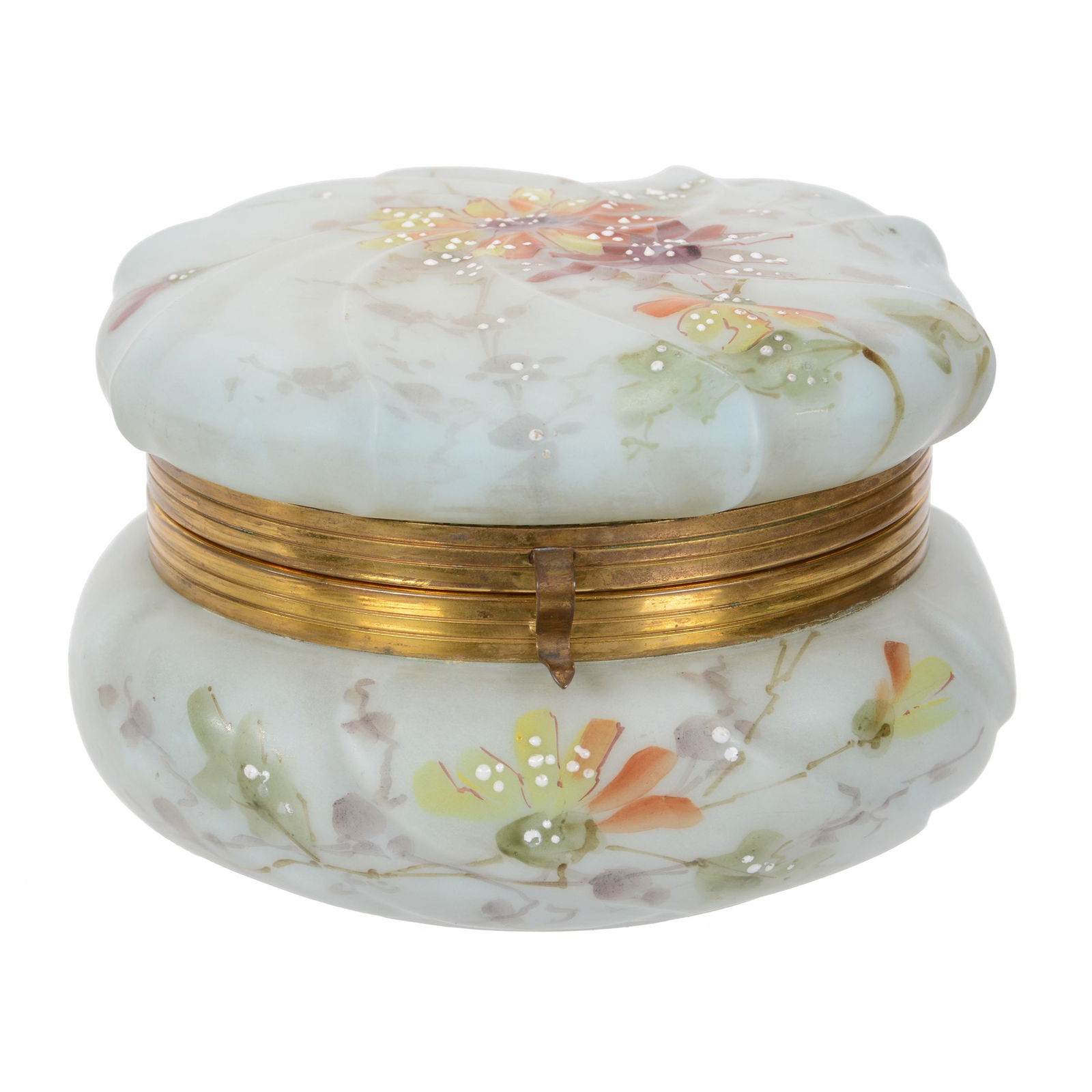 Jewel Box, Unmarked Wave Crest Art Glass (1 of 4)