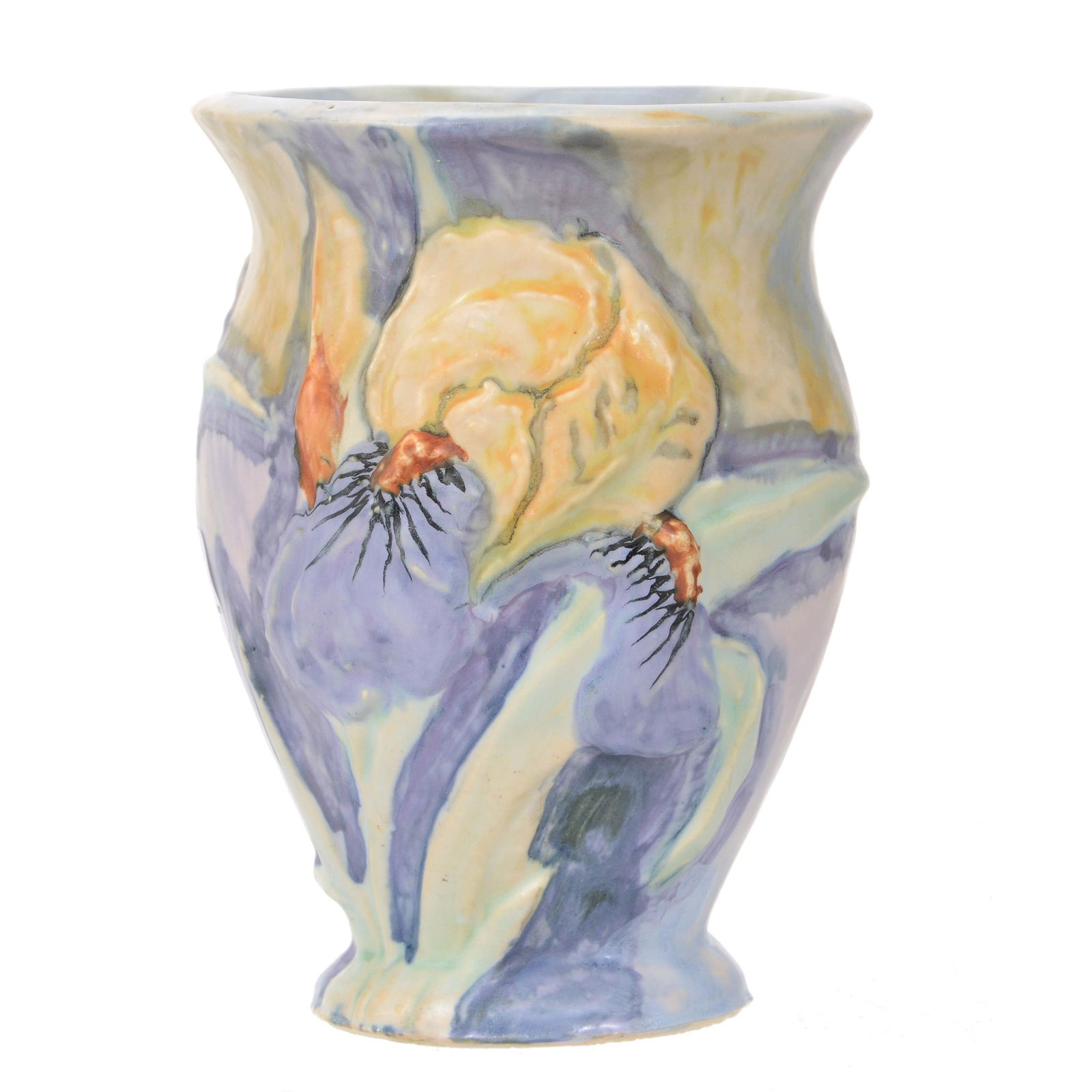 Vase, Marked Weller Ware Silver Tone Art Pottery (1 of 3)