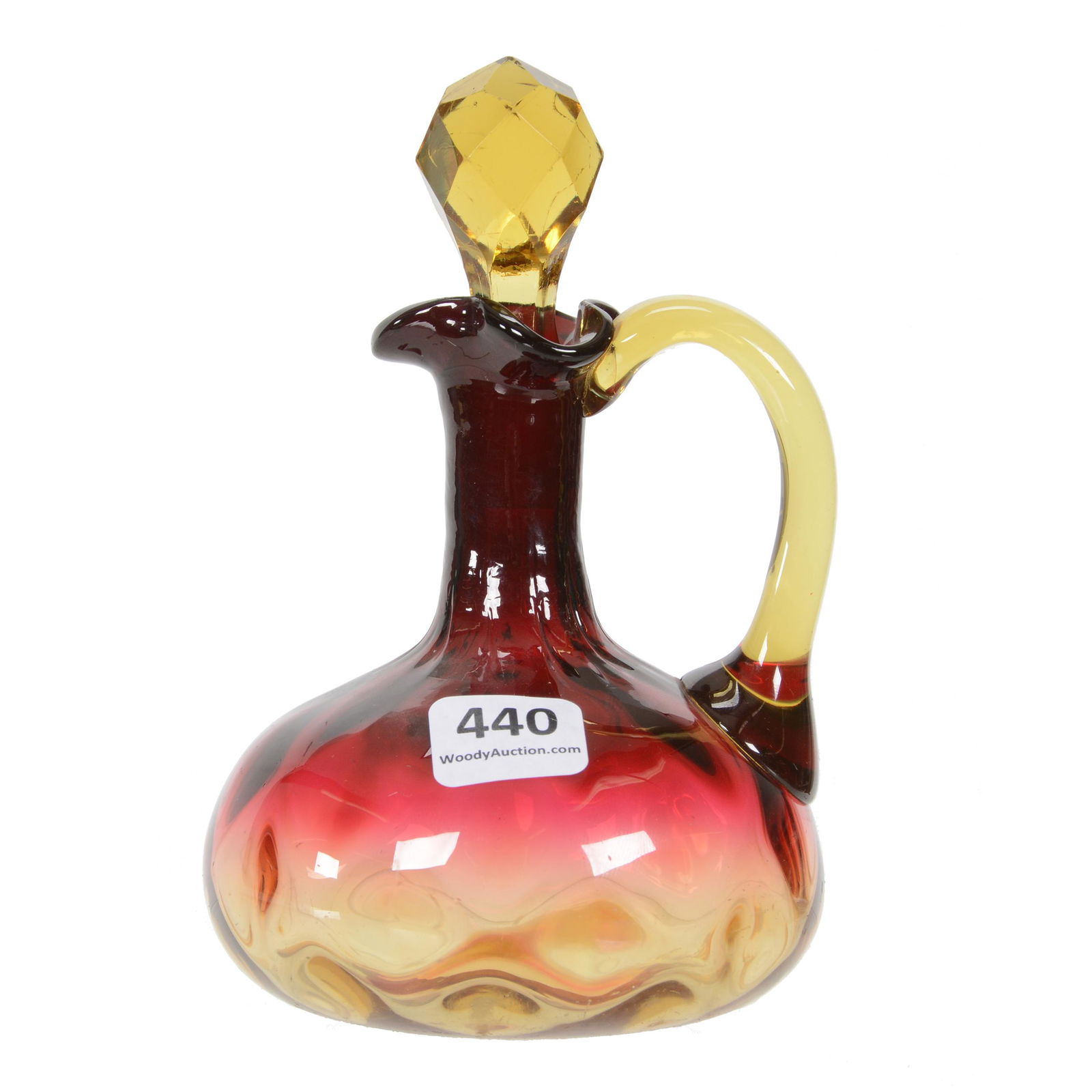 Cruet, Coinspot Amberina Art Glass (1 of 3)