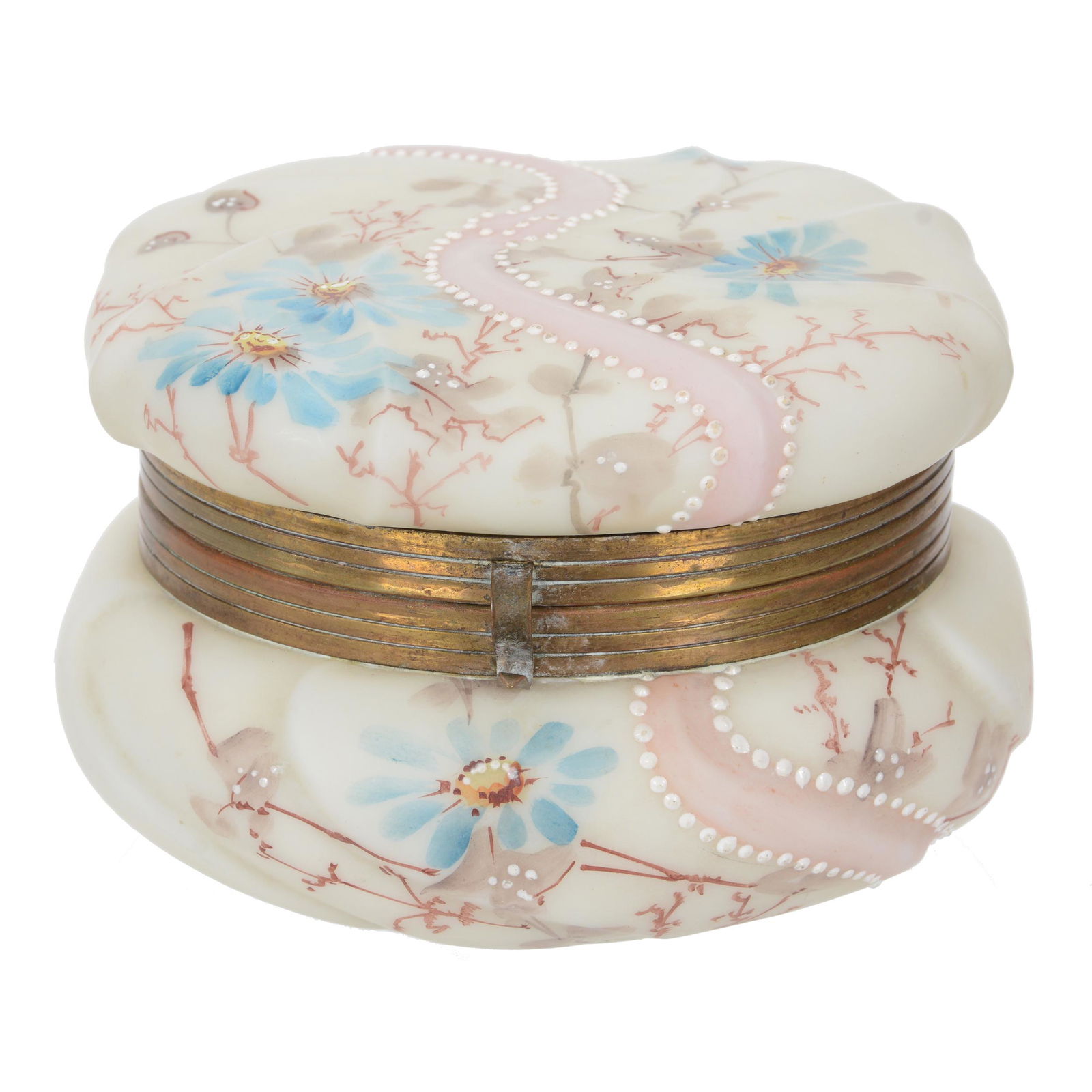 Jewel Box, Unmarked Wave Crest Art Glass (1 of 4)