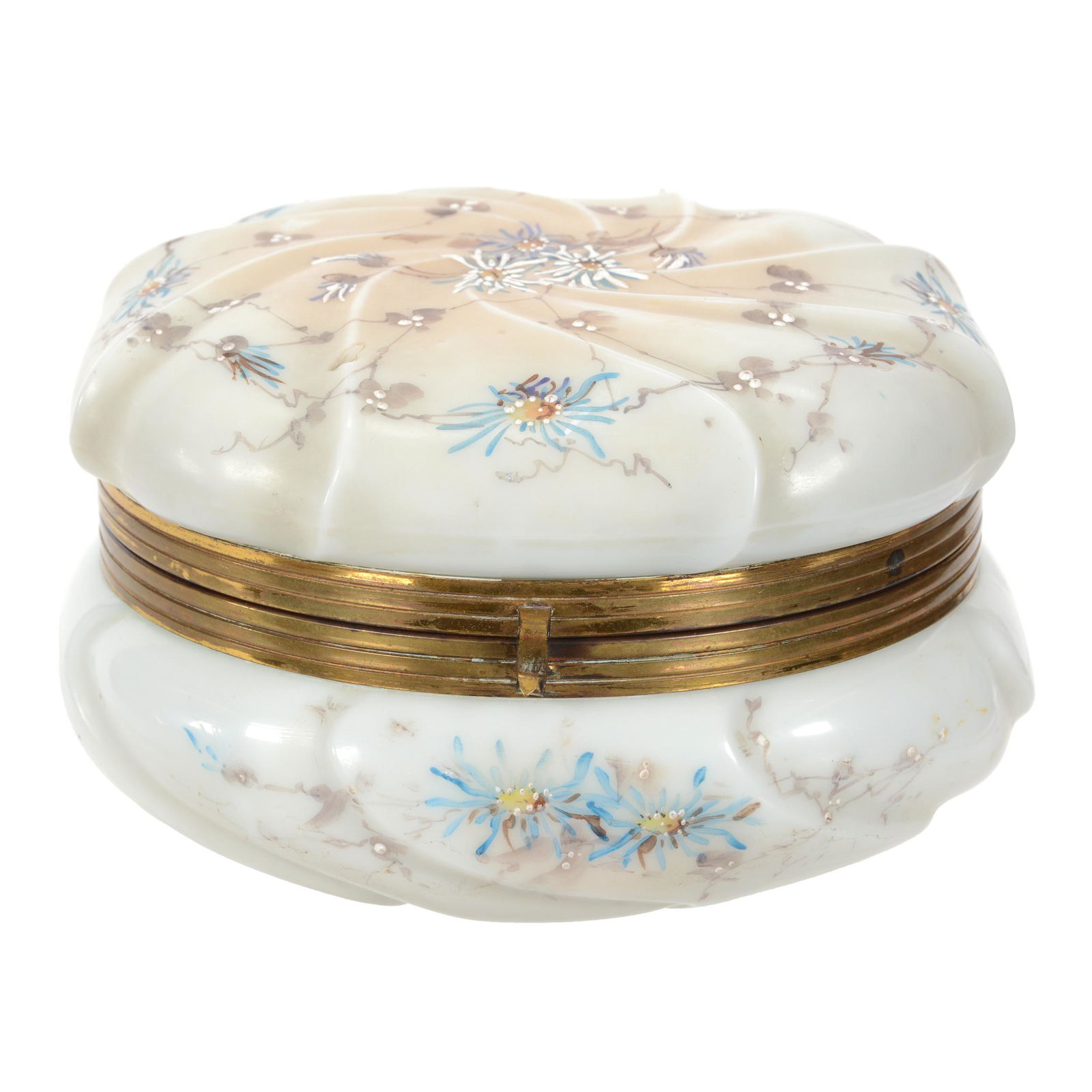 Dresser Box, Unmarked Wave Crest Art Glass (1 of 4)