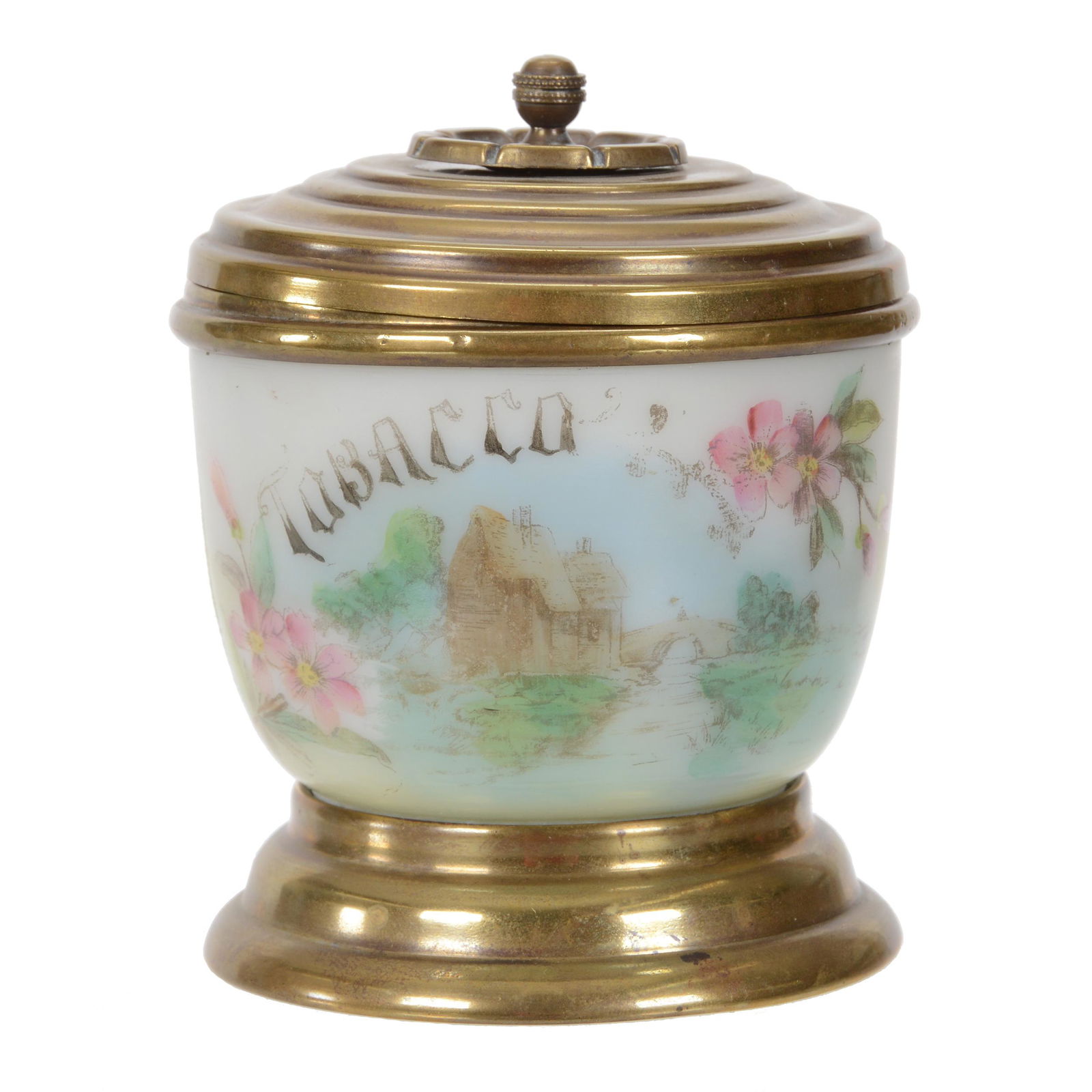 Tobacco Jar, Unmarked Mt Washington Art Glass (1 of 3)