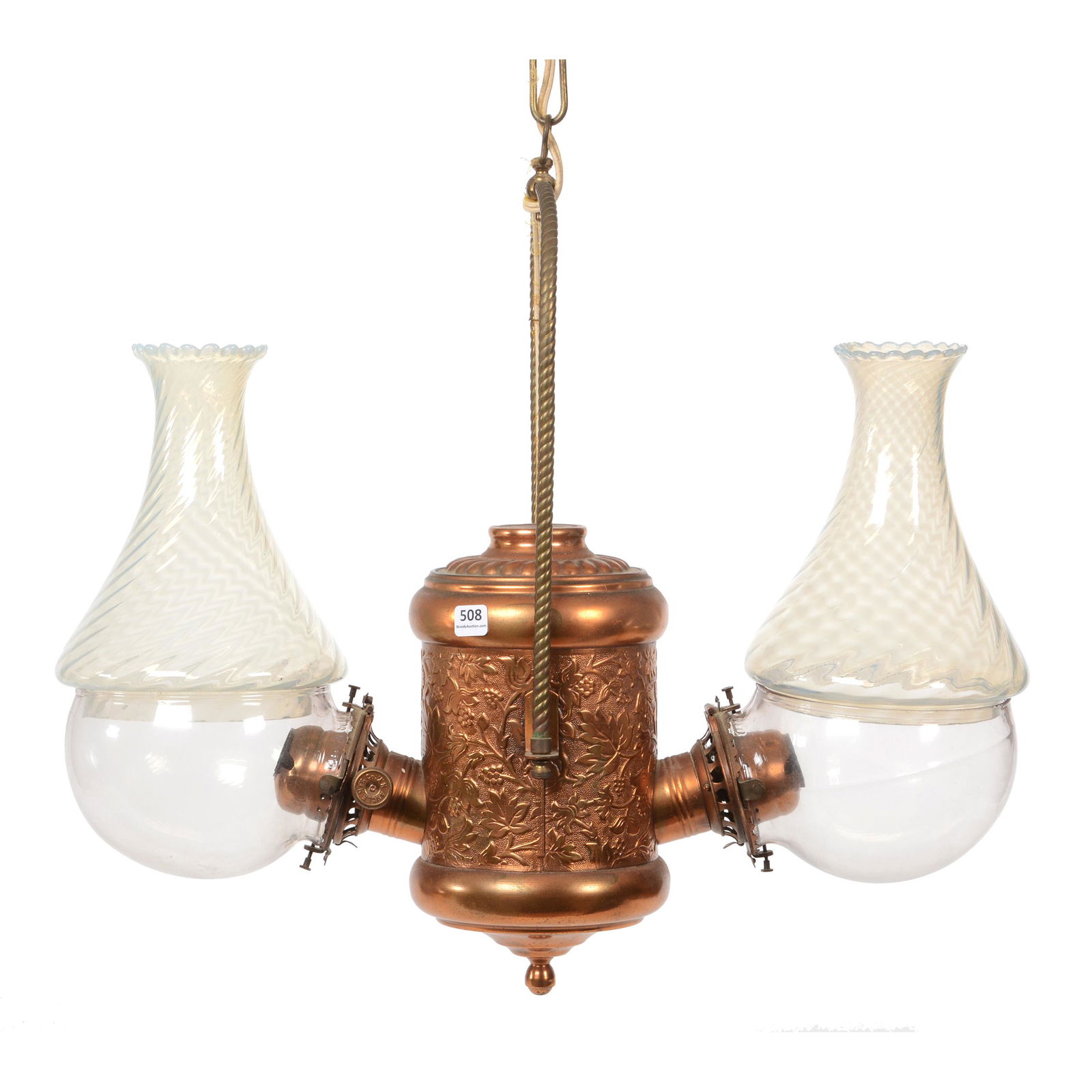 Angle Lamp, Double Light, Embossed Copper Color Body (1 of 4)