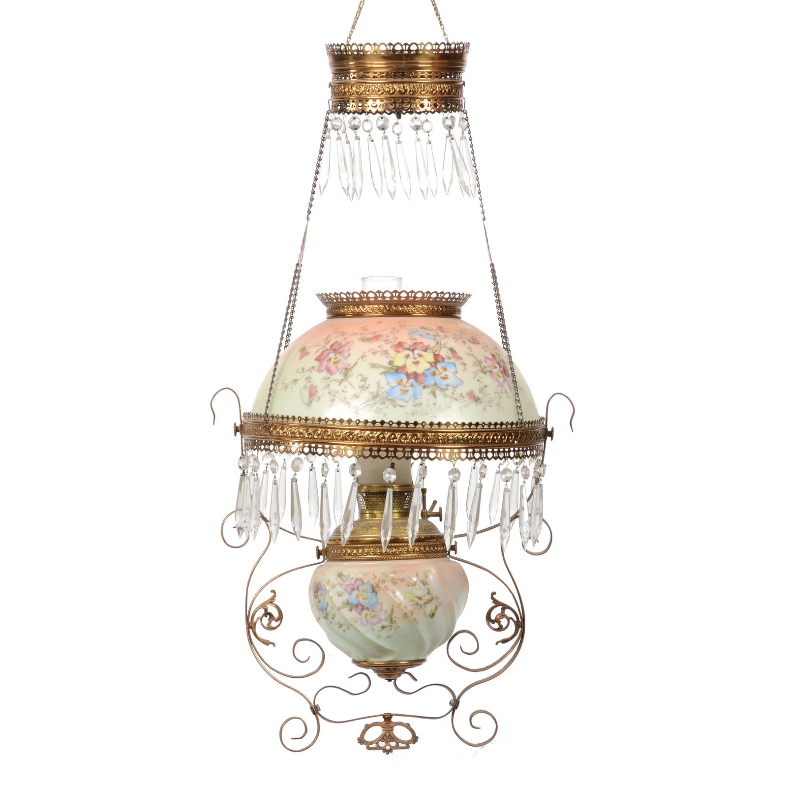 Hanging Parlor Lamp, Mt. Washington/Wave Crest Style (1 of 3)