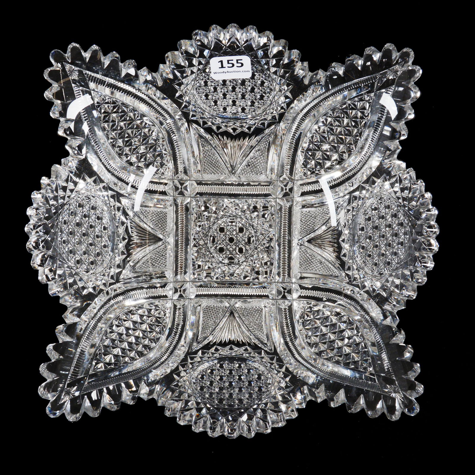 Square Bowl, American Brilliant Cut Glass (1 of 3)