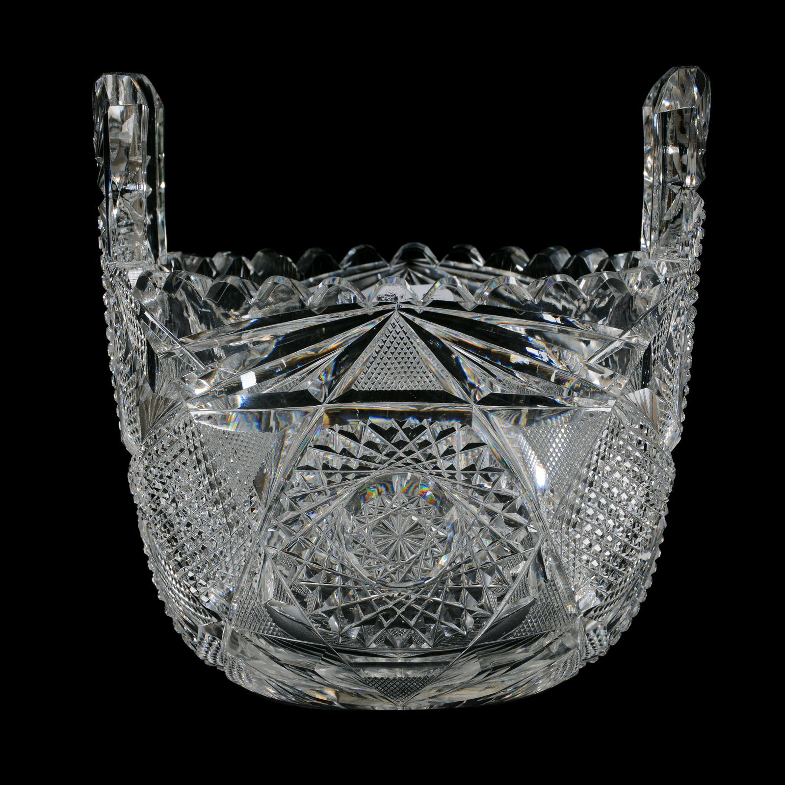 Ice Tub, Tab Handles, American Brilliant Cut Glass (1 of 3)