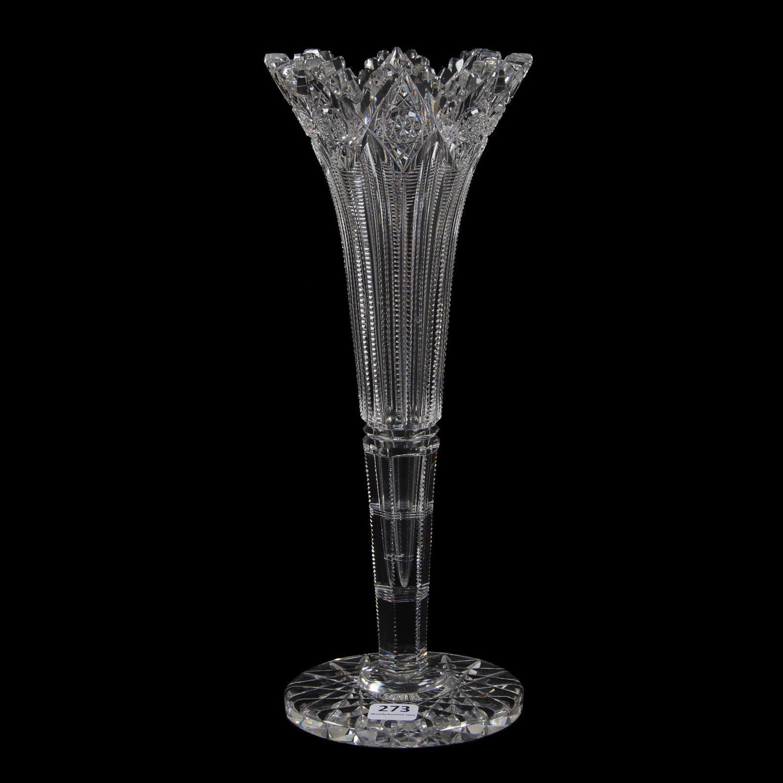 Trumpet Vase, ABCG, Signed Hawkes Brunswick Pattern (1 of 3)