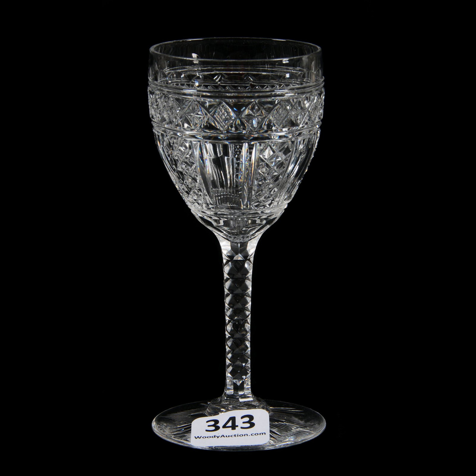 Cordial Stem, Brilliant Period Cut Glass: Cordial Stem, Brilliant Period Cut Glass, 4.25" x 2", Lancelot Pattern By Val St. Lambert, Circa 1925, MO Private Collection.