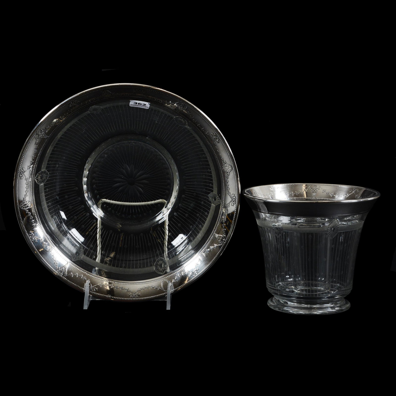 Bowl, Vase And Frog Insert, Lightly Etched (1 of 4)