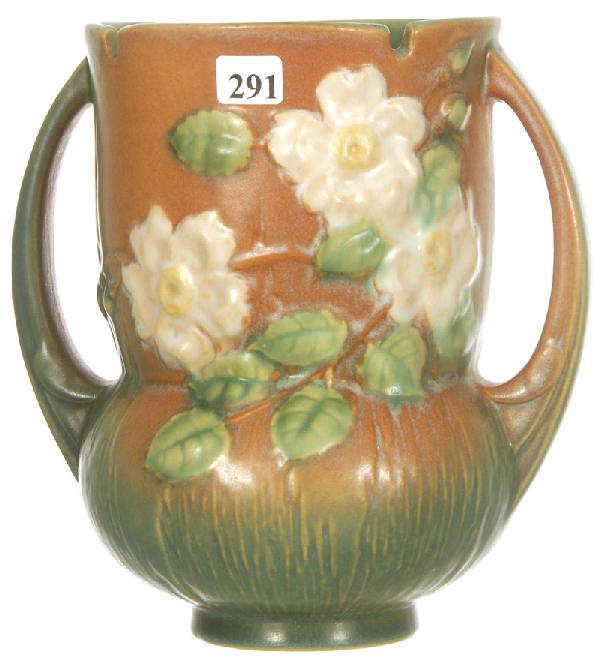291 ROSEVILLE 9858" TWO HANDLED VASE