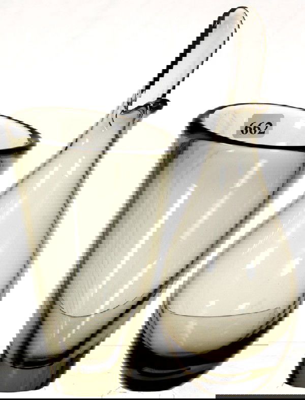 (2) HOLMGAARD SWEDISH FREE FORM ART GLASS VASES: (2) HOLMGAARD SWEDISH FREE FORM ART GLASS VASES - SMOKE COLORING - (1) 10" HEIGHT, CA. 1961 - (1) 7" HEIGHT, CA. 1959 - DESIGNED BY PER LUTKEN -