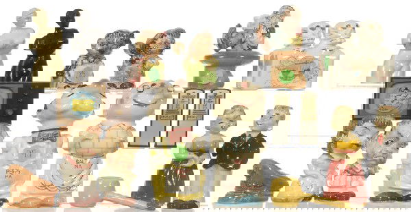 (10) PAIR FIGURAL SALT & PEPPER SHAKERS: (10) PAIR FIGURAL SALT & PEPPER SHAKERS - NAUGHTY MAN & WOMAN, NODDING SKELETON HEADS, TELEVISION, SALTY MA & PEPPY PA, VENUS, MAN & WOMAN, GNOME & MUSHROOM, BEAR, GAS PUMPS, GENERAL'S HAT & PIPE