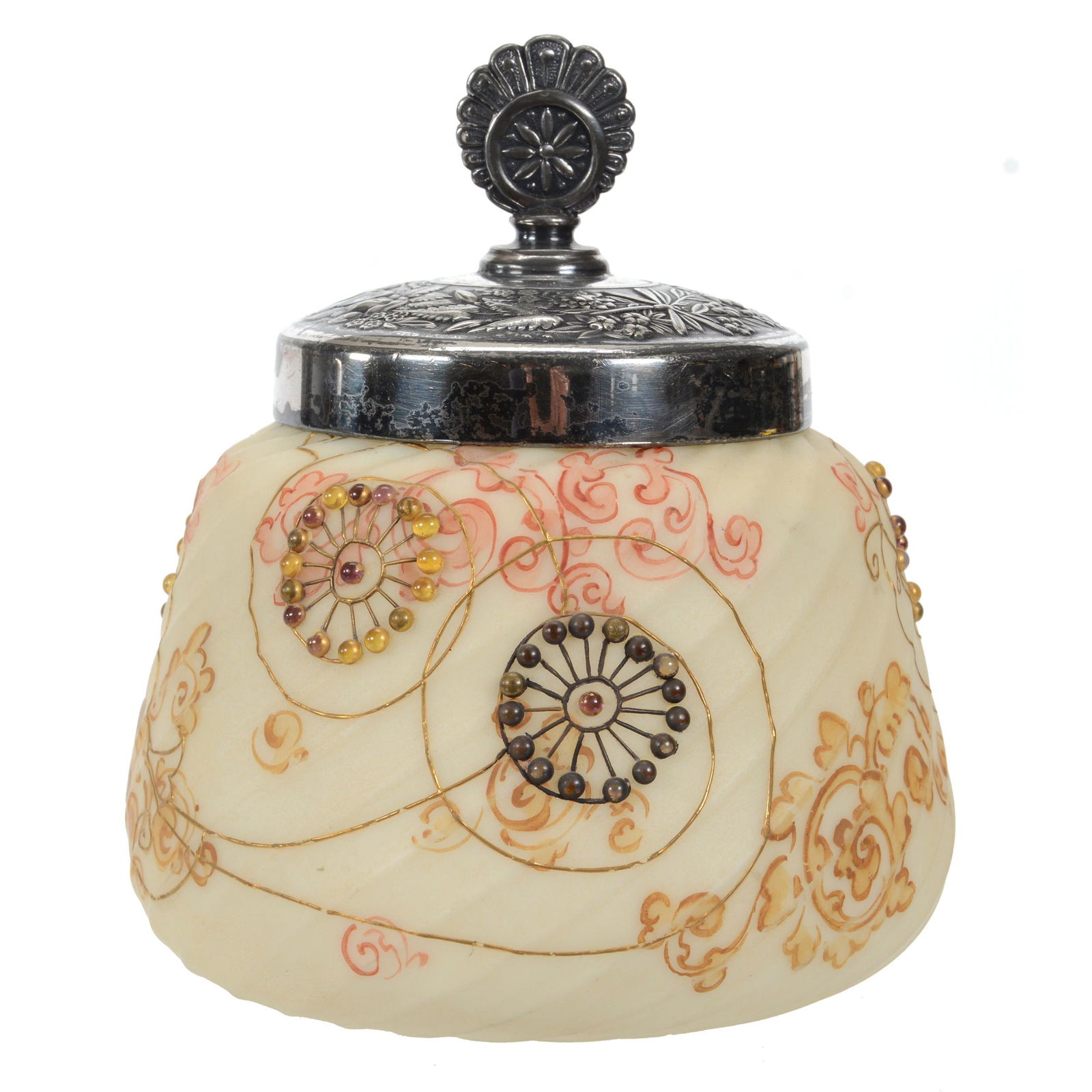 Covered Jar, Unmarked Mt. Washington With Jewels (1 of 3)