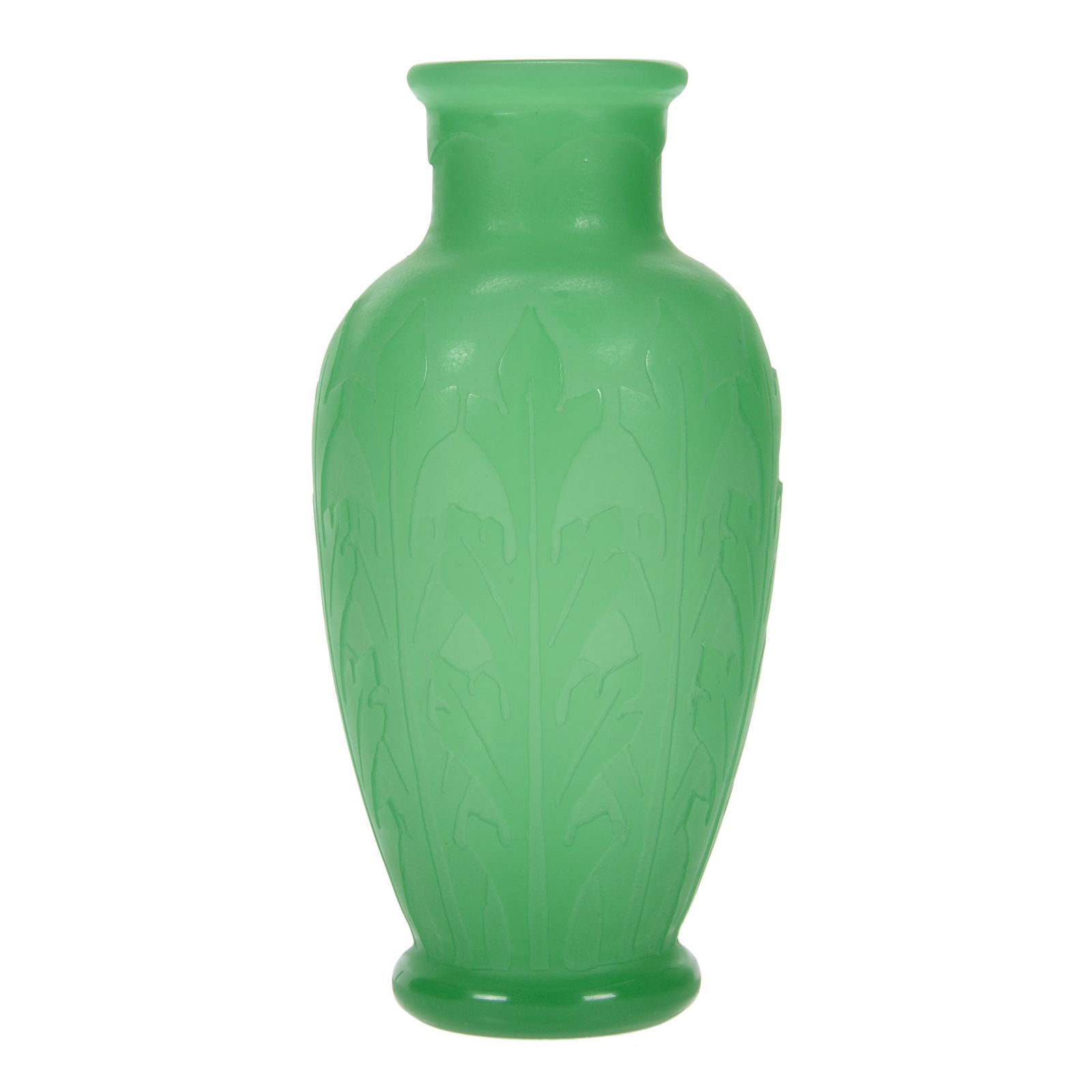 Vase Marked Steuben Acid Etched Green Jade (1 of 4)