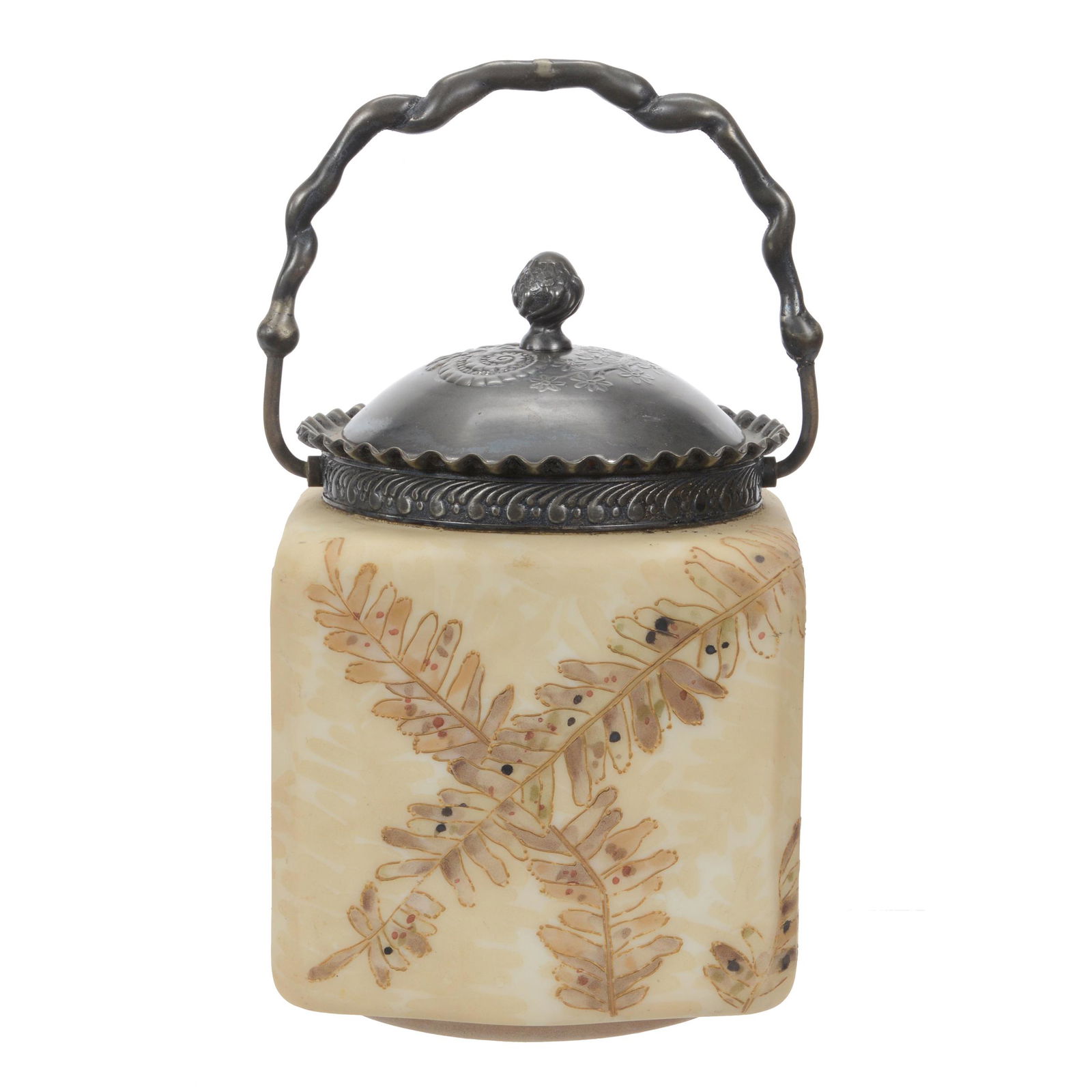 Biscuit Jar Marked Crown Milano Art Glass (1 of 3)