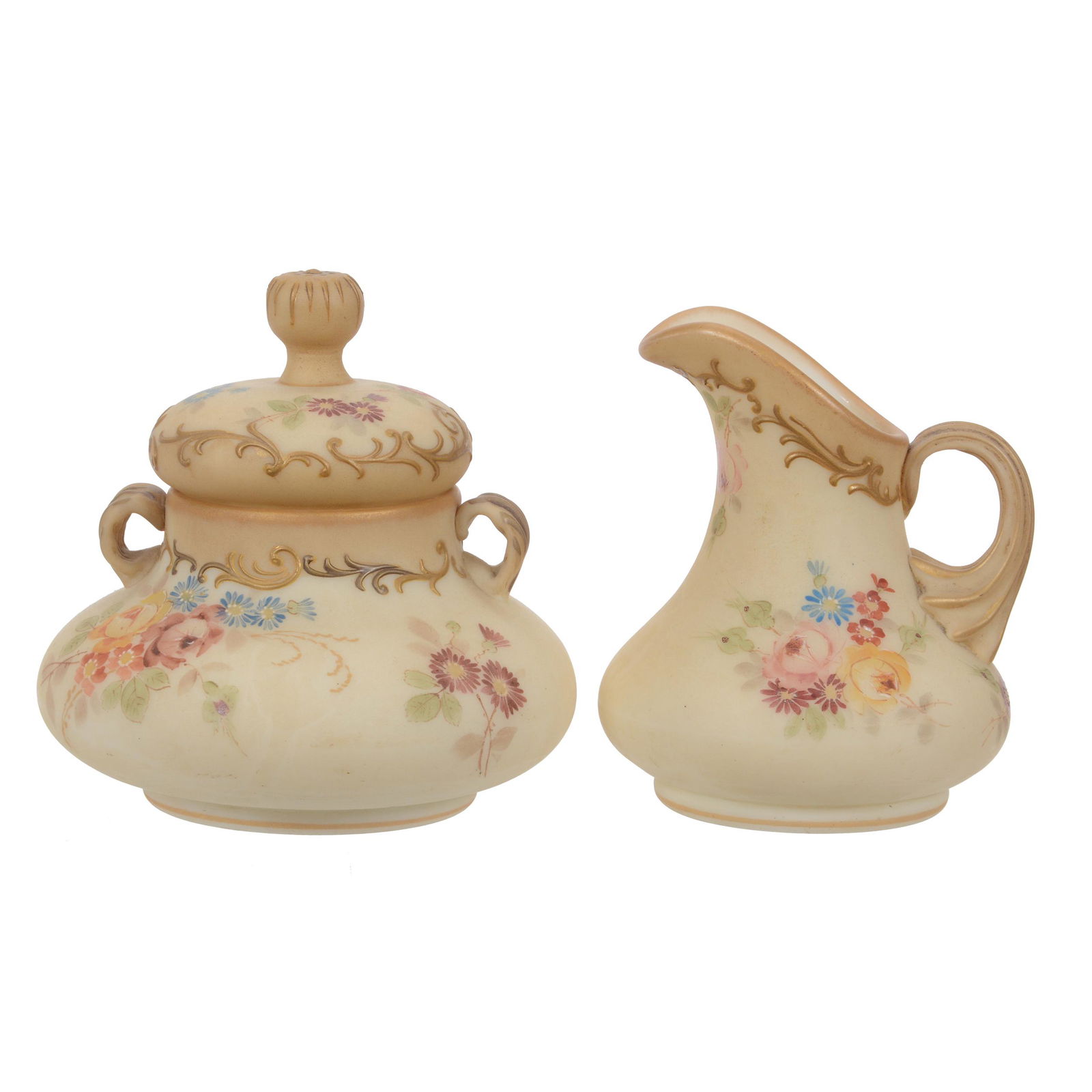 Creamer & Covered Sugar Marked Crown Milano 539 (1 of 3)