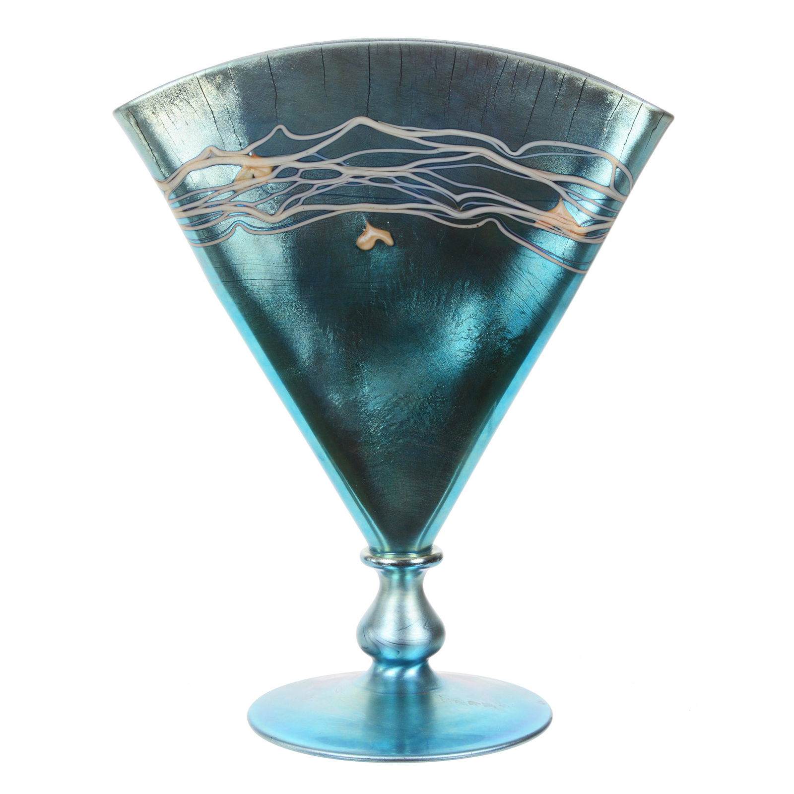 Fan Vase Signed "Steuben Aurene 6297" Art Glass (1 of 4)