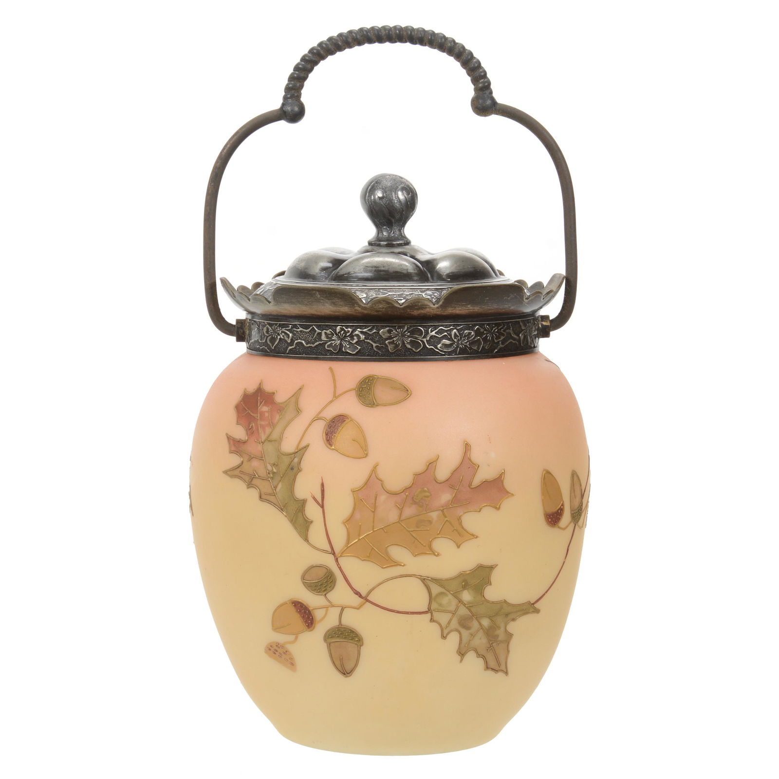 Biscuit Jar, Unmarked Mt. Washington Art Glass (1 of 3)