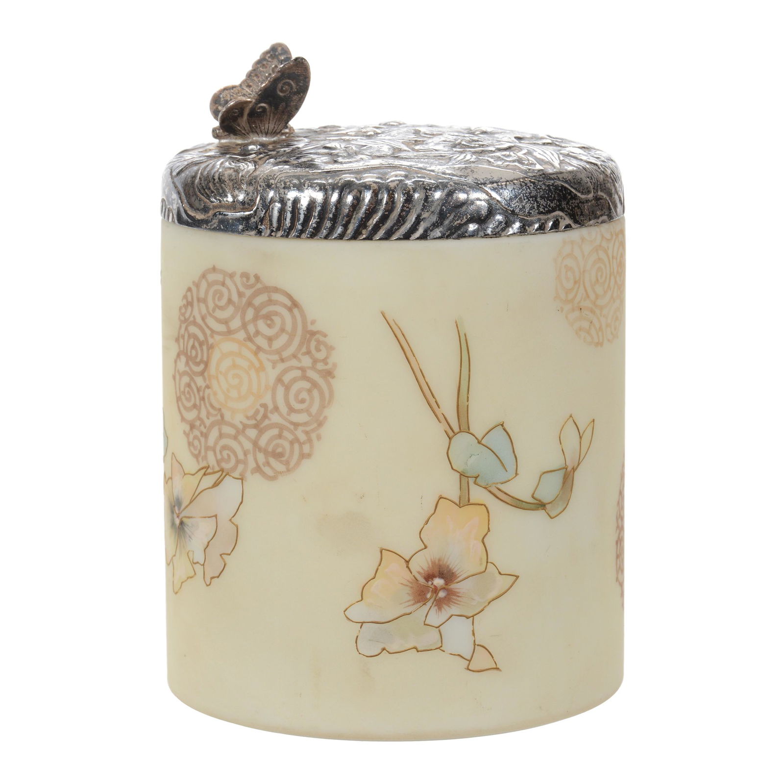 Covered Jar, Unmarked Mt. Washington Art Glass (1 of 3)