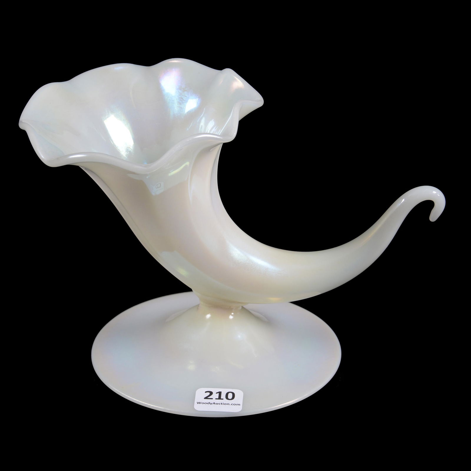 Vase, Cornucopia Shape, Signed Steuben Art Glass (1 of 3)