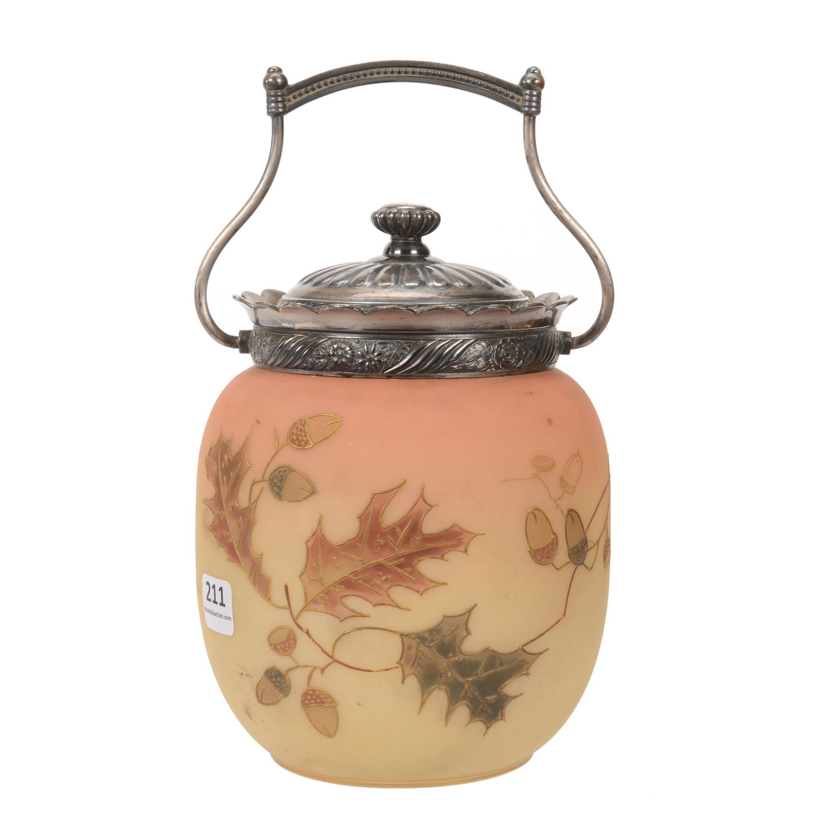 Biscuit Jar, Unmarked Mt. Washington Art Glass (1 of 3)