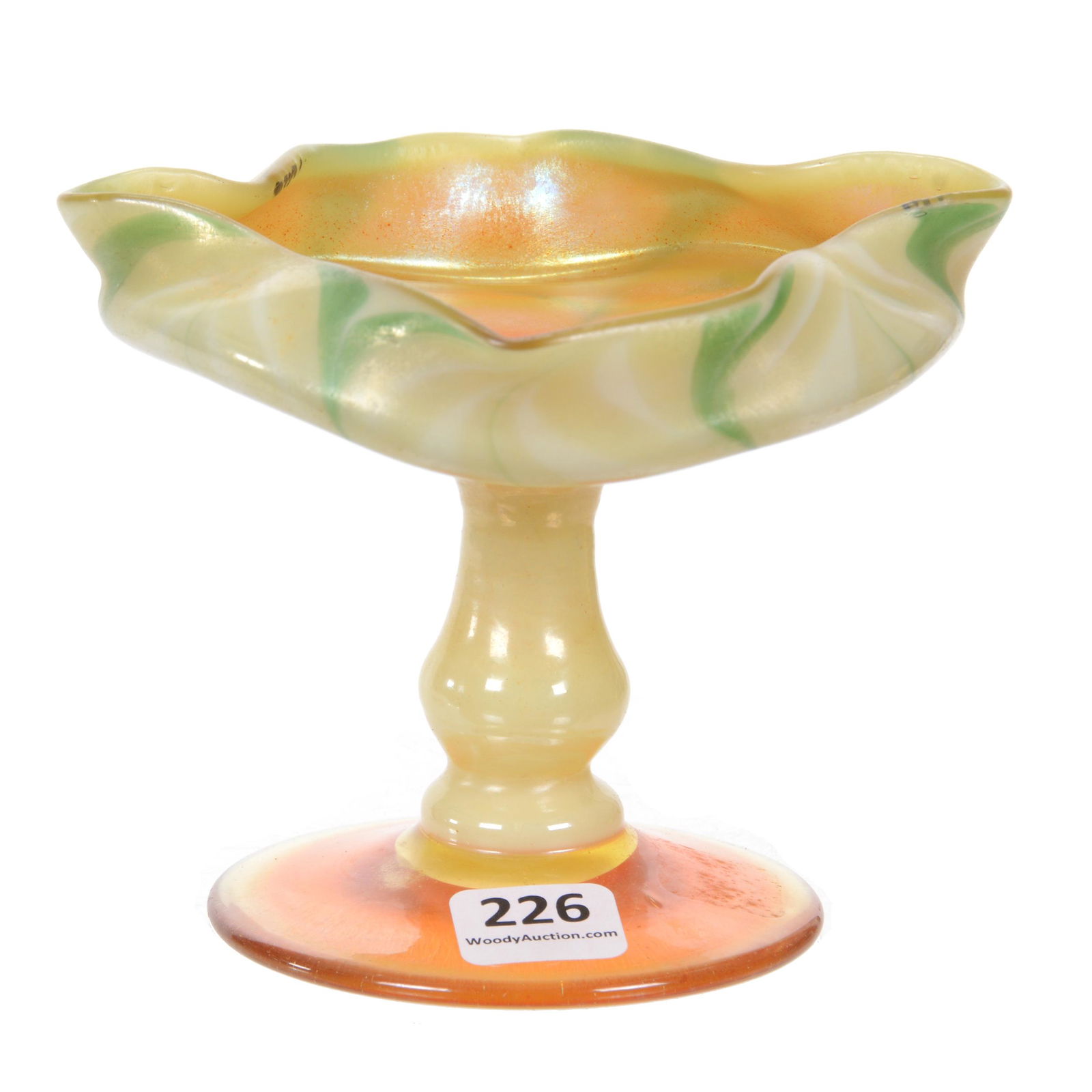 Compote, Unmarked, Possibly Quezal Art Glass (1 of 5)