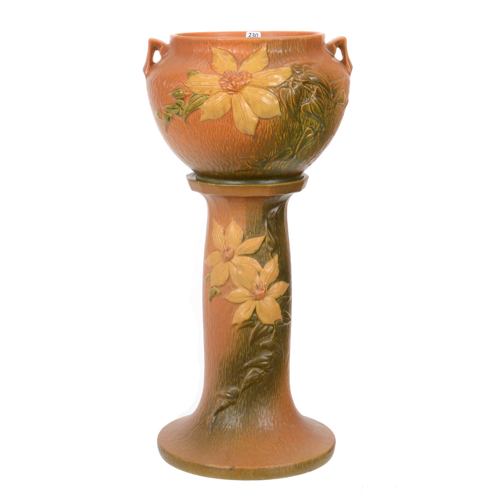 Jardiniere & Pedestal Marked Roseville Art Pottery (1 of 4)