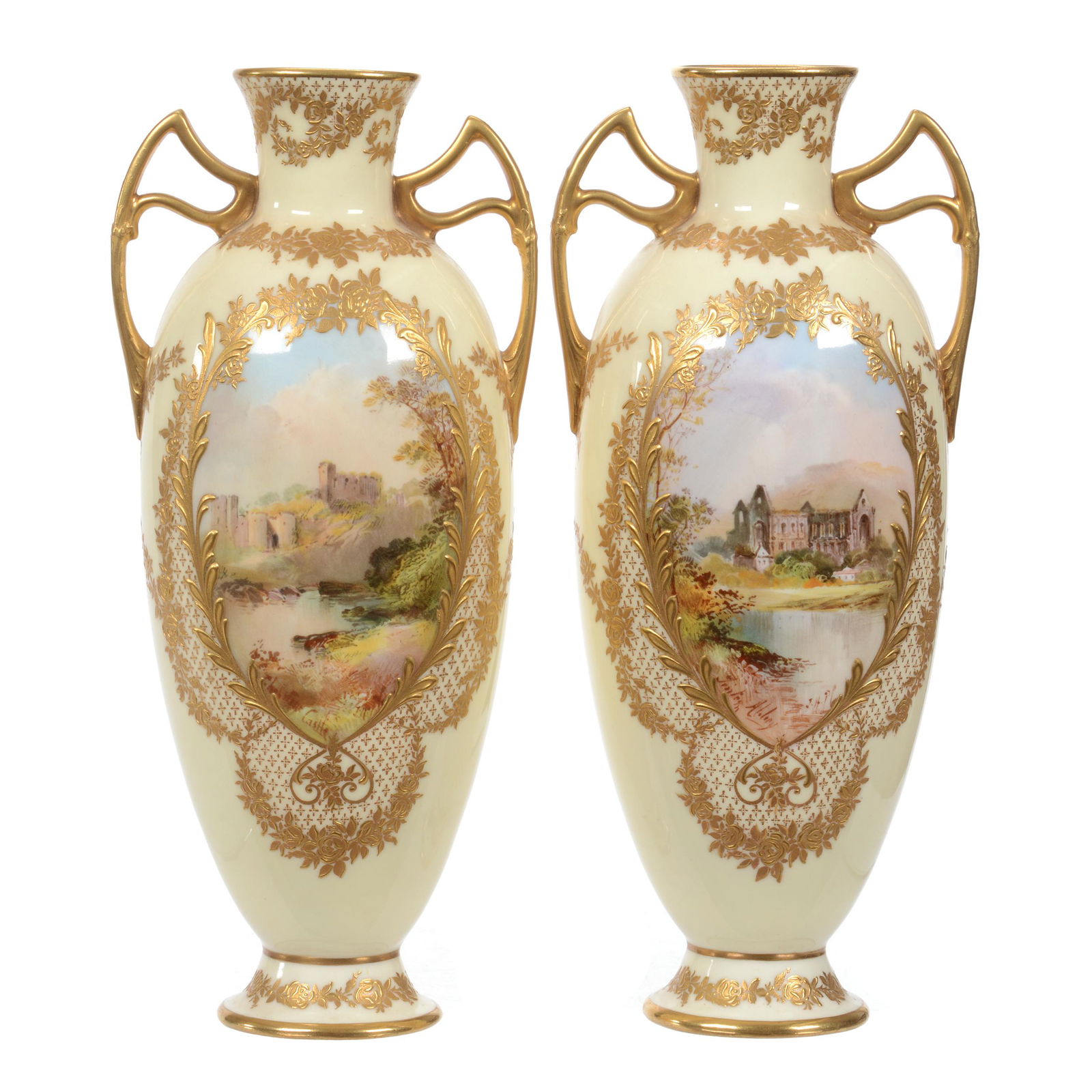 Pair Vases Marked Royal Doulton (1 of 5)