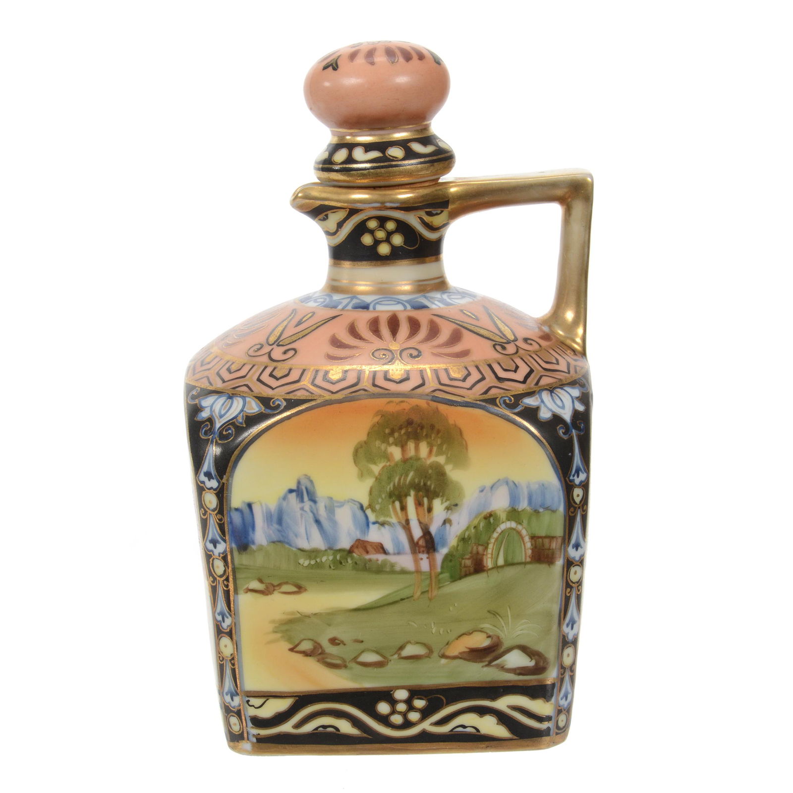 Whiskey Jug Marked Nippon, Four Sided (1 of 3)