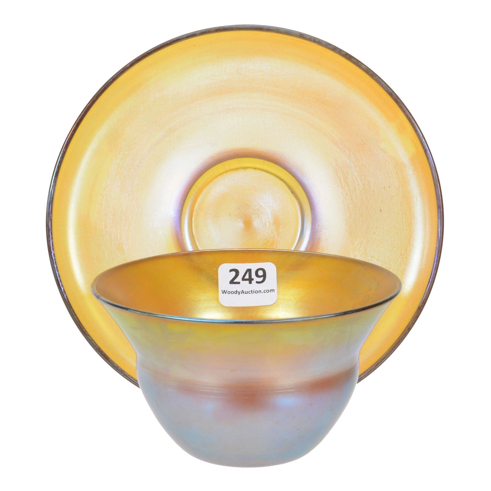 Finger Bowl/Underplate Signed "LCT-Favrile" Art Glass (1 of 4)