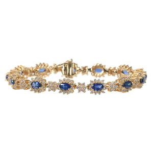 Jewelry - Bracelet, 14k Gold, Sapphires & Diamonds