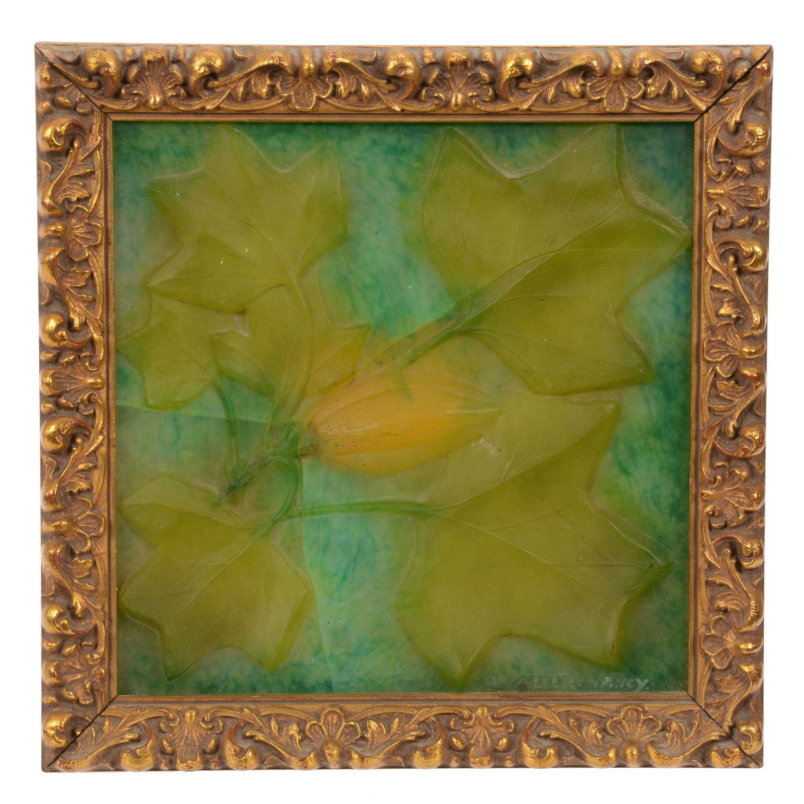 Plaque Marked A. Walter Nancy Pate De Verre (1 of 3)