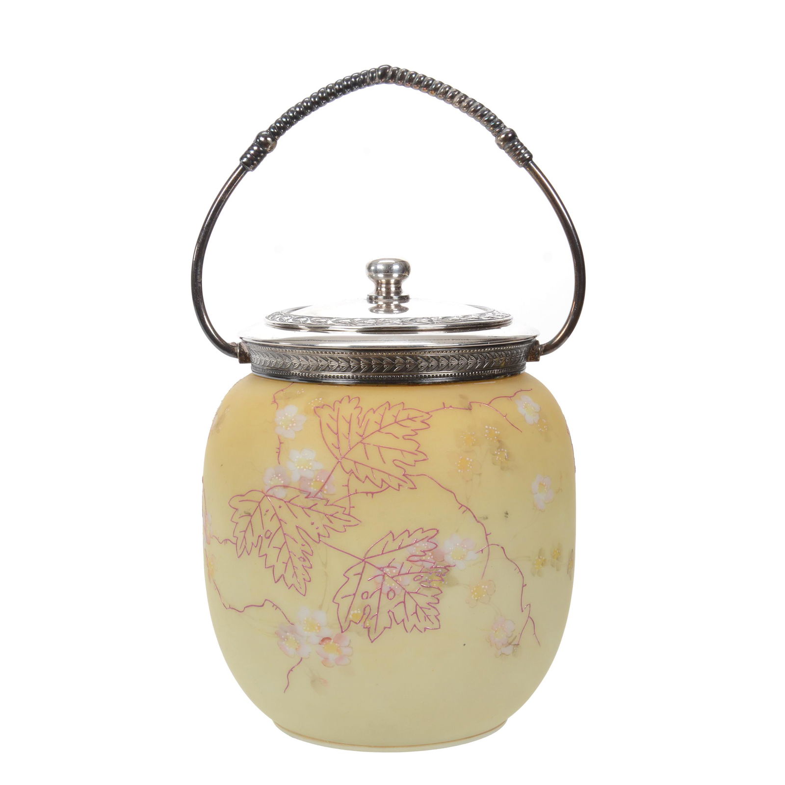 Biscuit Jar, Unmarked Mt. Washington Art Glass (1 of 3)