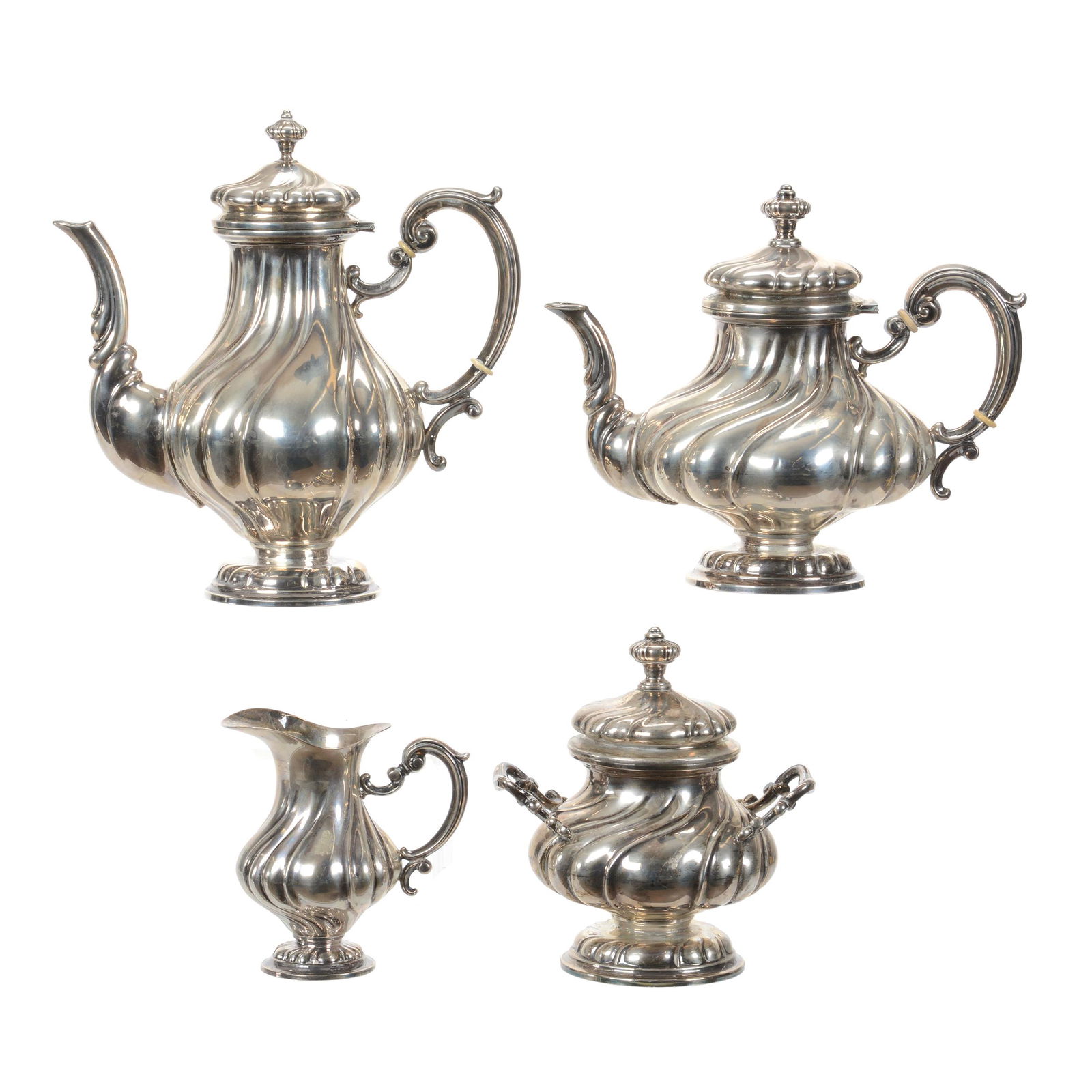 Tea Set, Four Piece, Solid Silver (1 of 4)