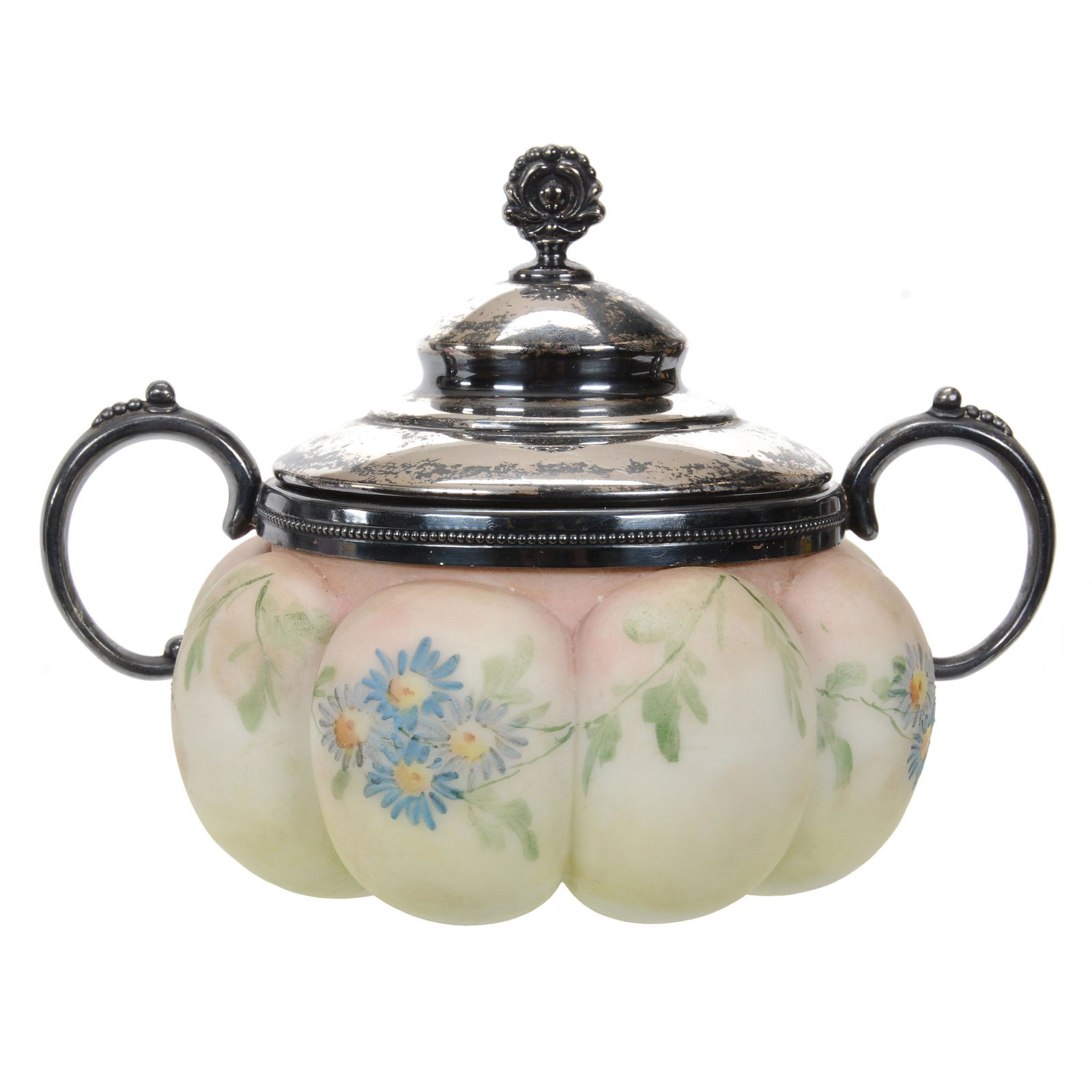 Covered Jar, Unmarked Mt. Washington Art Glass (1 of 3)