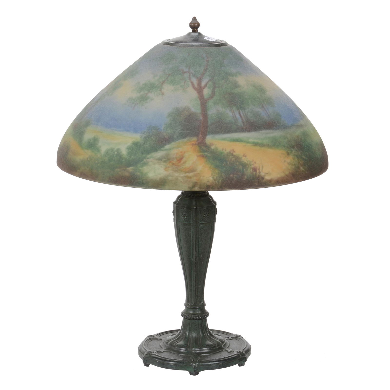 Table Lamp Signed "Jefferson 1897", Reverse Painted (1 of 4)