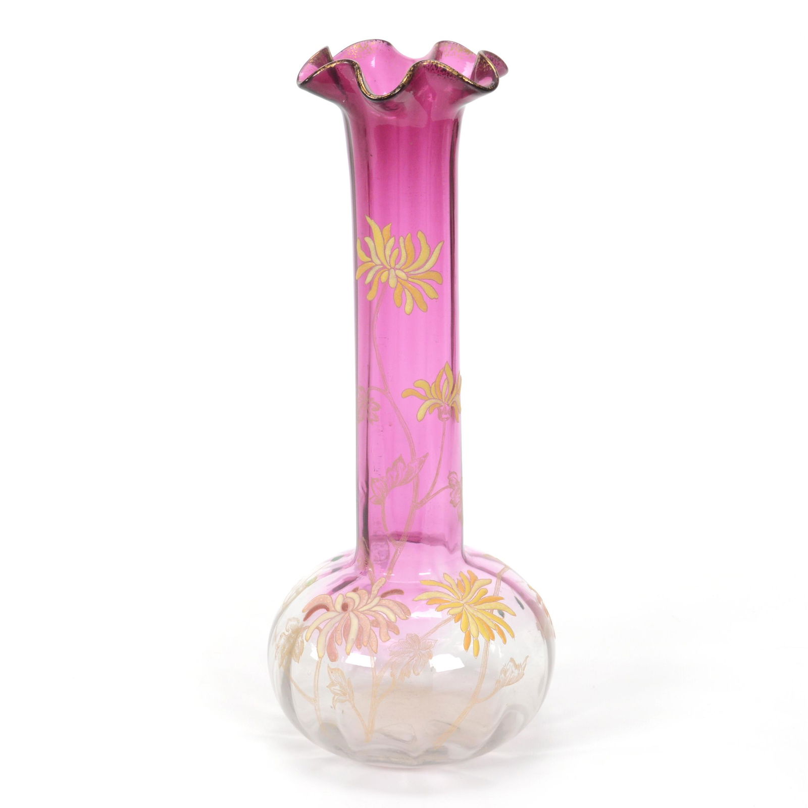 Vase, Amethyst Shading To Clear Art Glass (1 of 2)