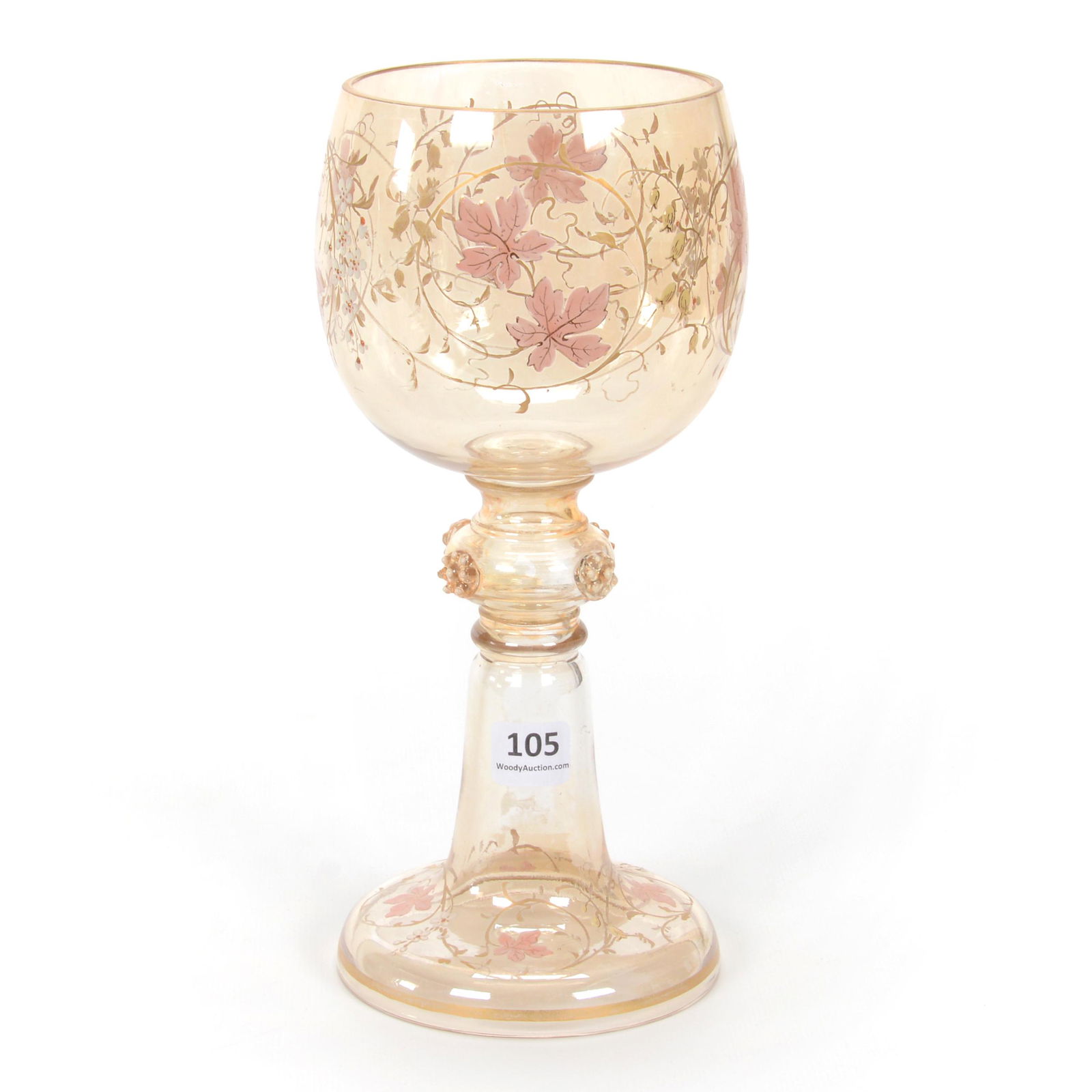 Toasting Goblet, Iridescent Bohemian Art Glass (1 of 3)