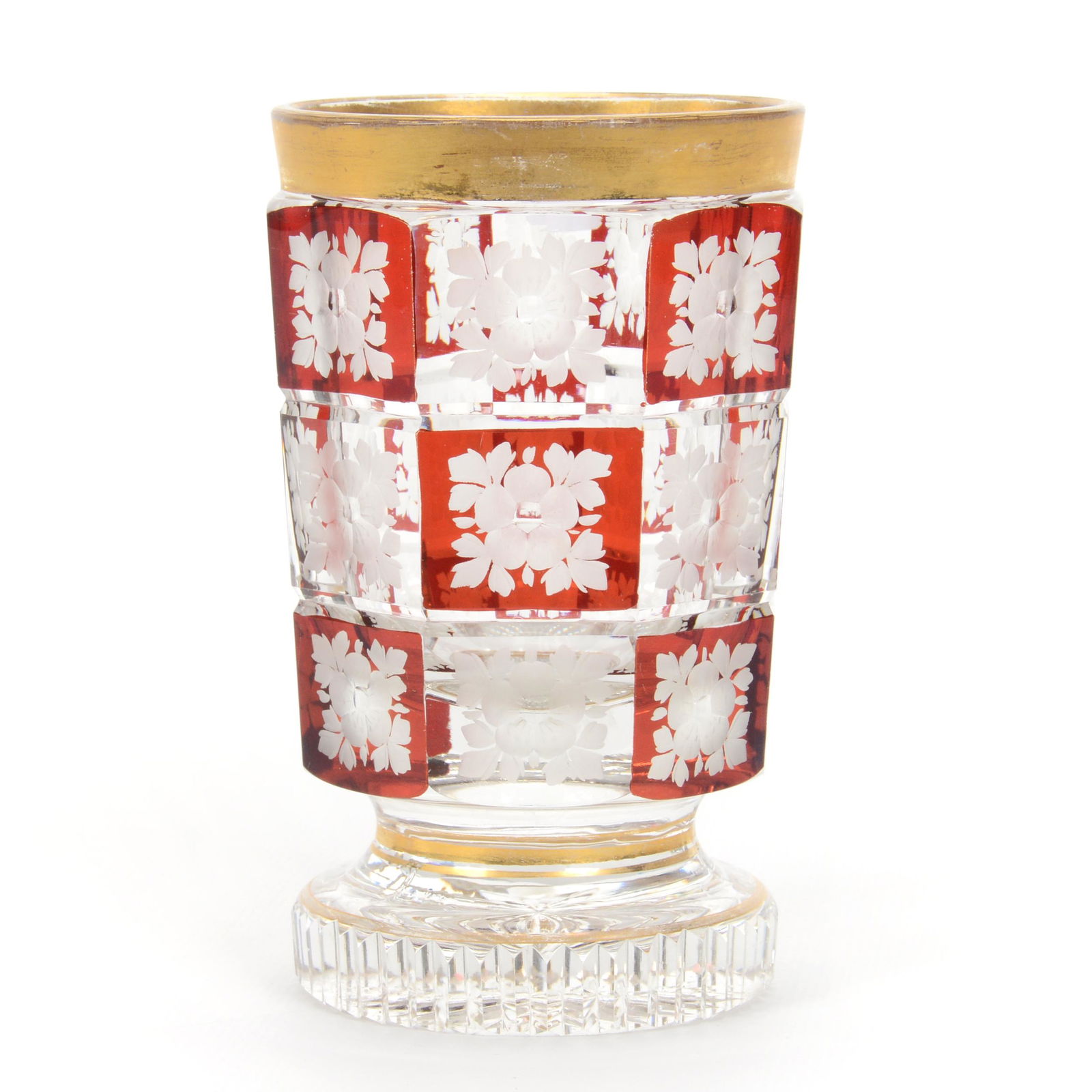 Beaker, Bohemian Ruby Flash Art Glass (1 of 3)