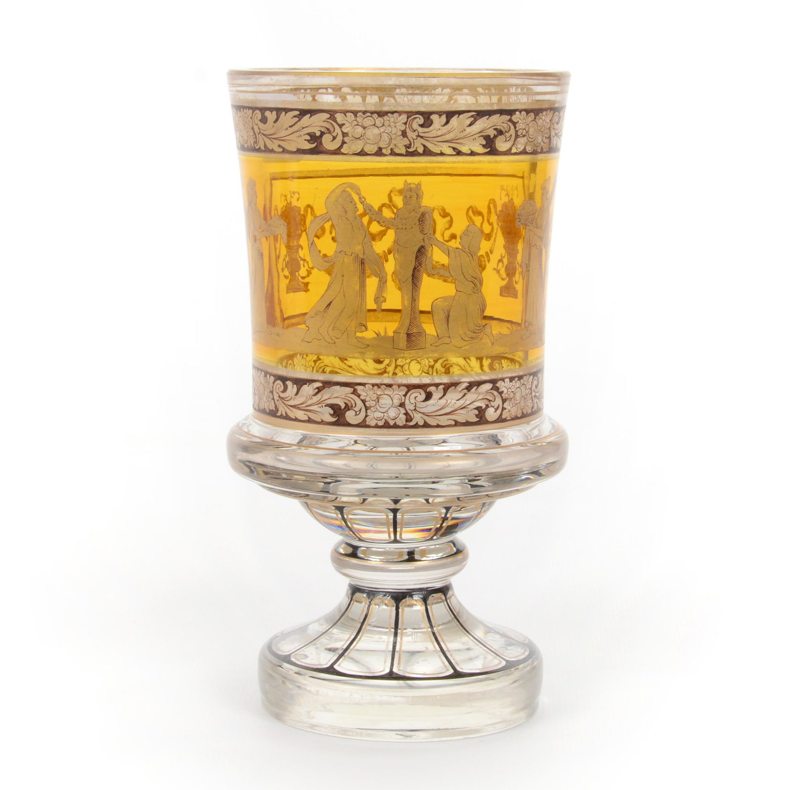 Beaker, Pedestal, Bohemian Art Glass (1 of 3)