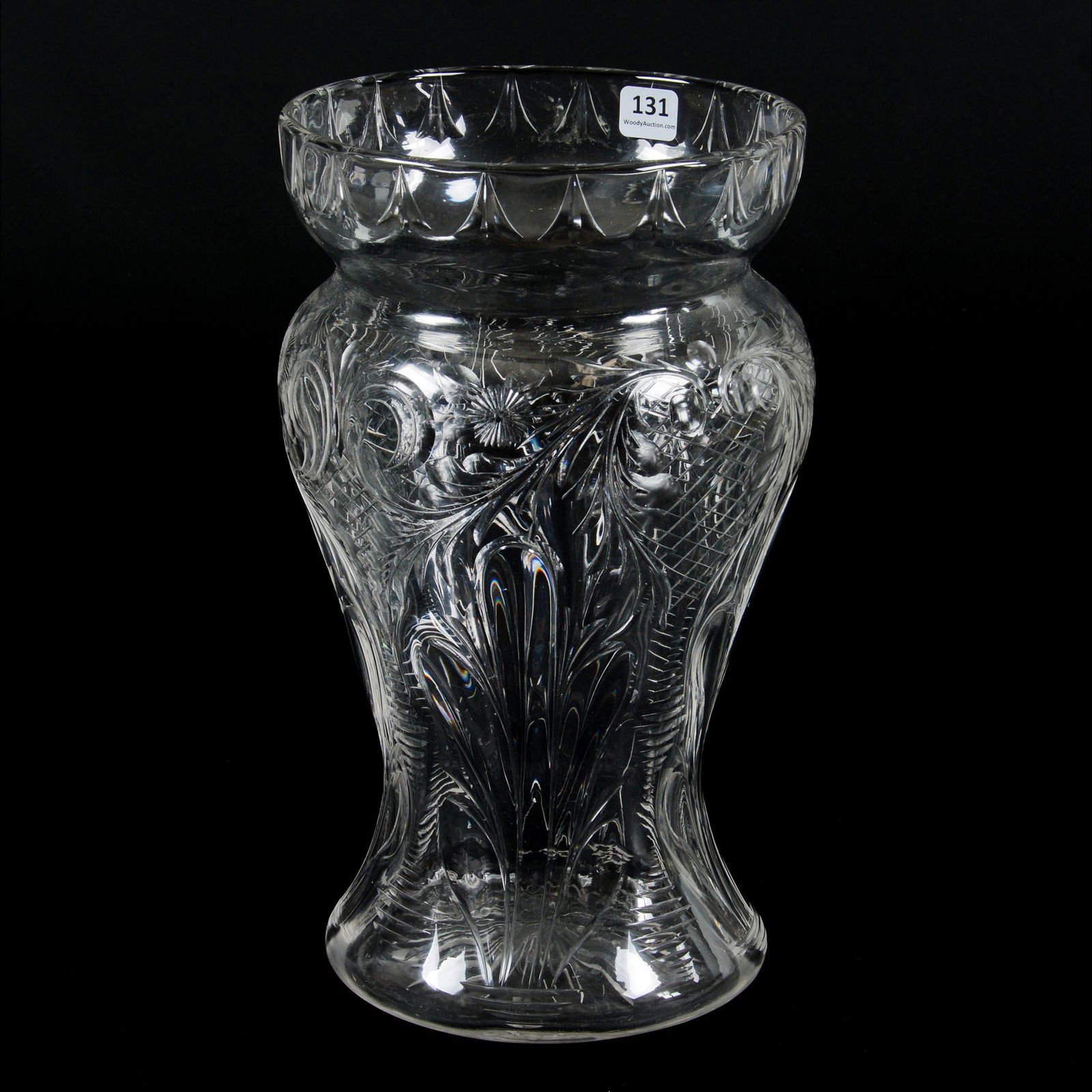 Vase, Clear Rock Crystal Rococo & Engraved Design (1 of 2)