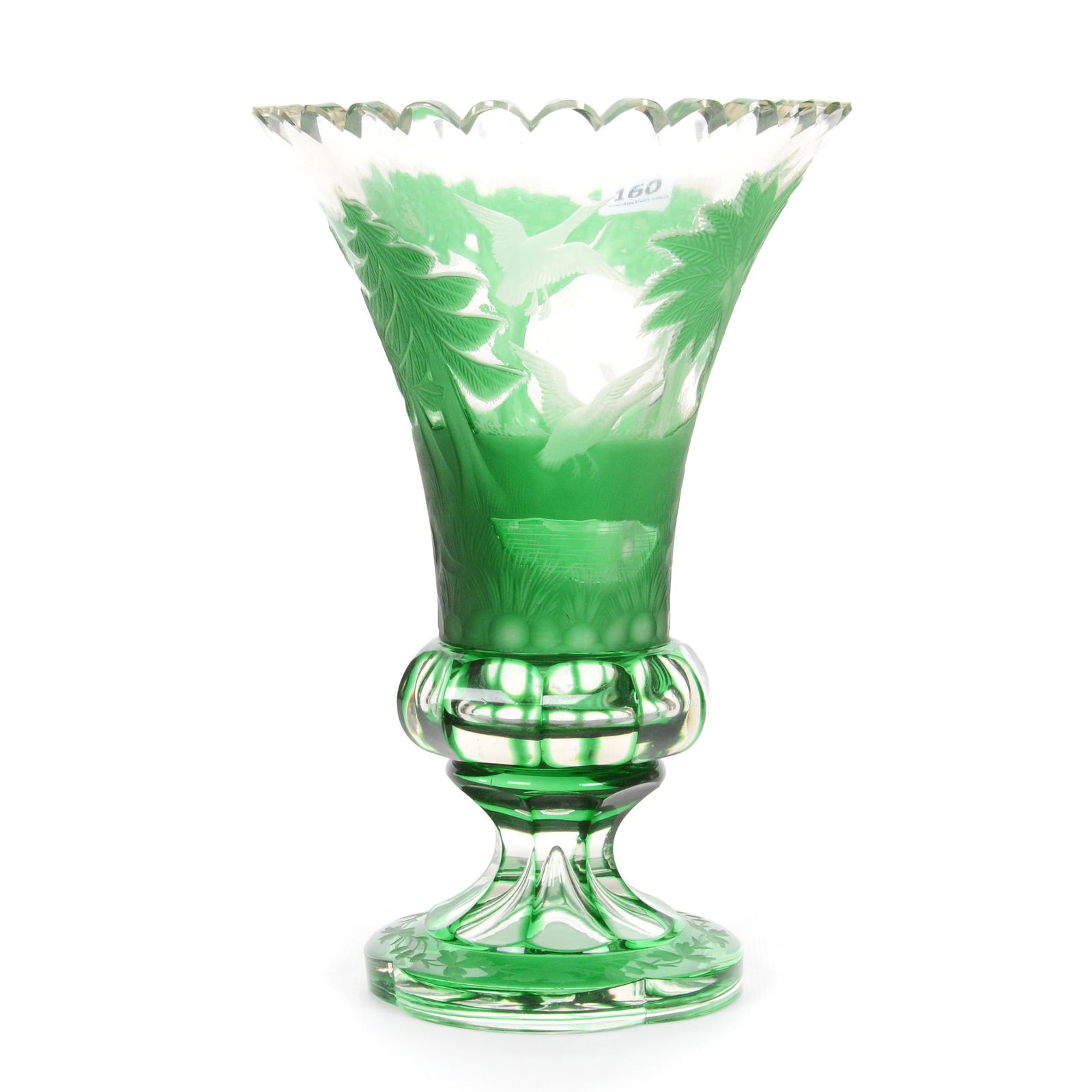 Pedestal Vase, Bohemian Art Glass (1 of 4)