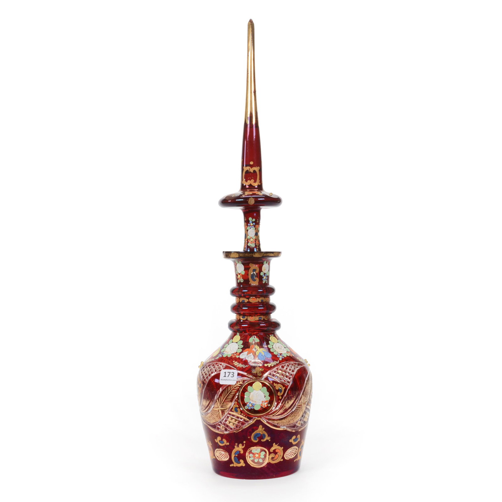 Decanter, Persian Design, Ruby Flash (1 of 6)