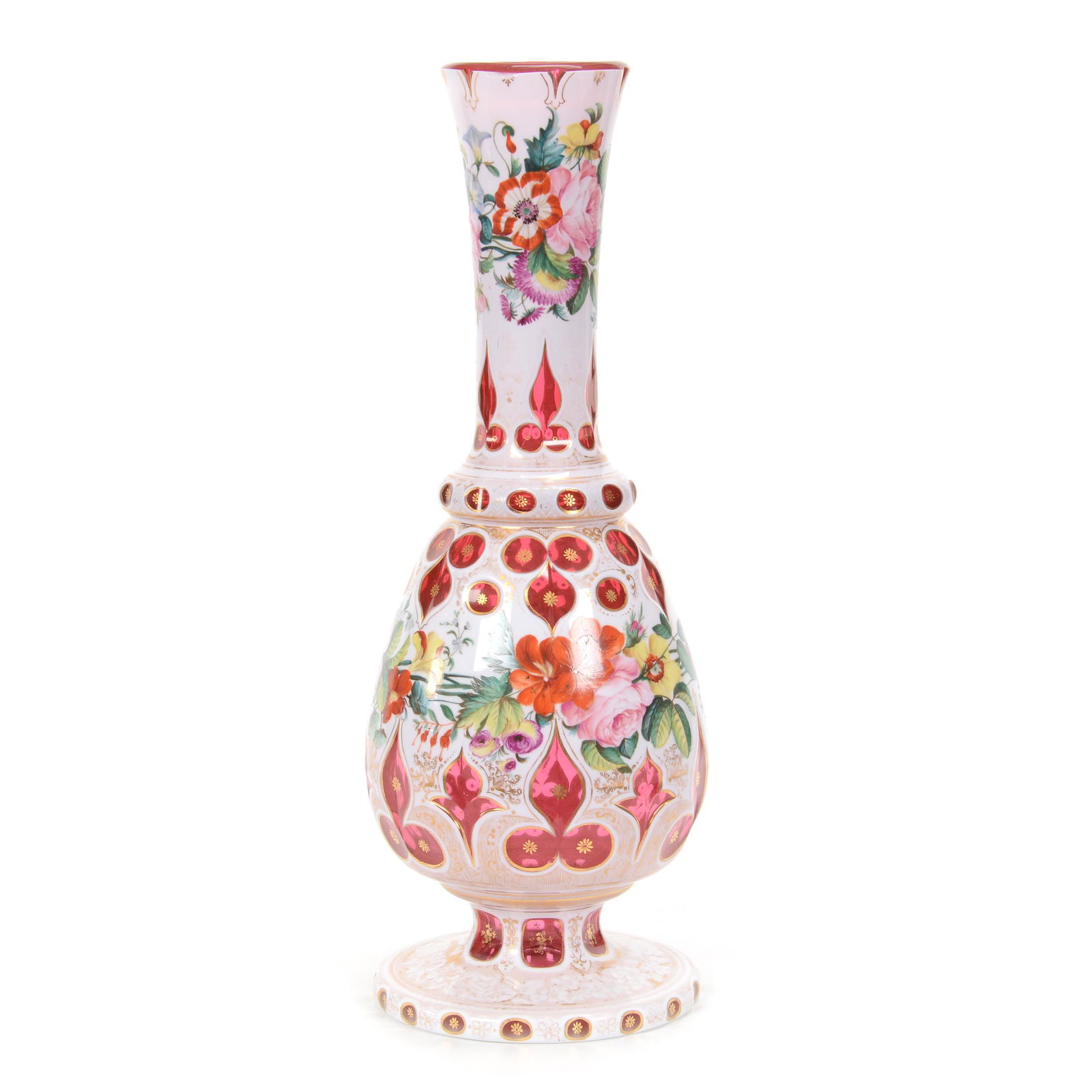 Pedestal Vase, Bohemian Art Glass (1 of 4)