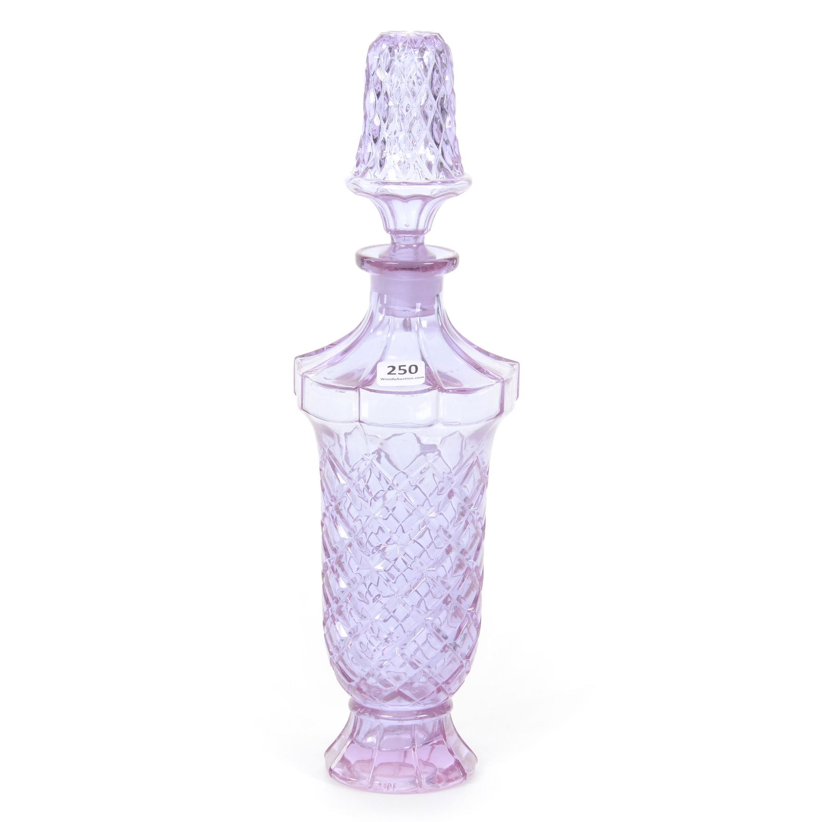 Decanter, Neodymium/Alexandrite Glass: Decanter, Neodymium/Alexandrite Glass, 14.25" x 4.25", Embossed "France" On Base, Don Henson Estate, Michigan. This auction begins the dispersal of a collection of over 1,800 items selling over a tota