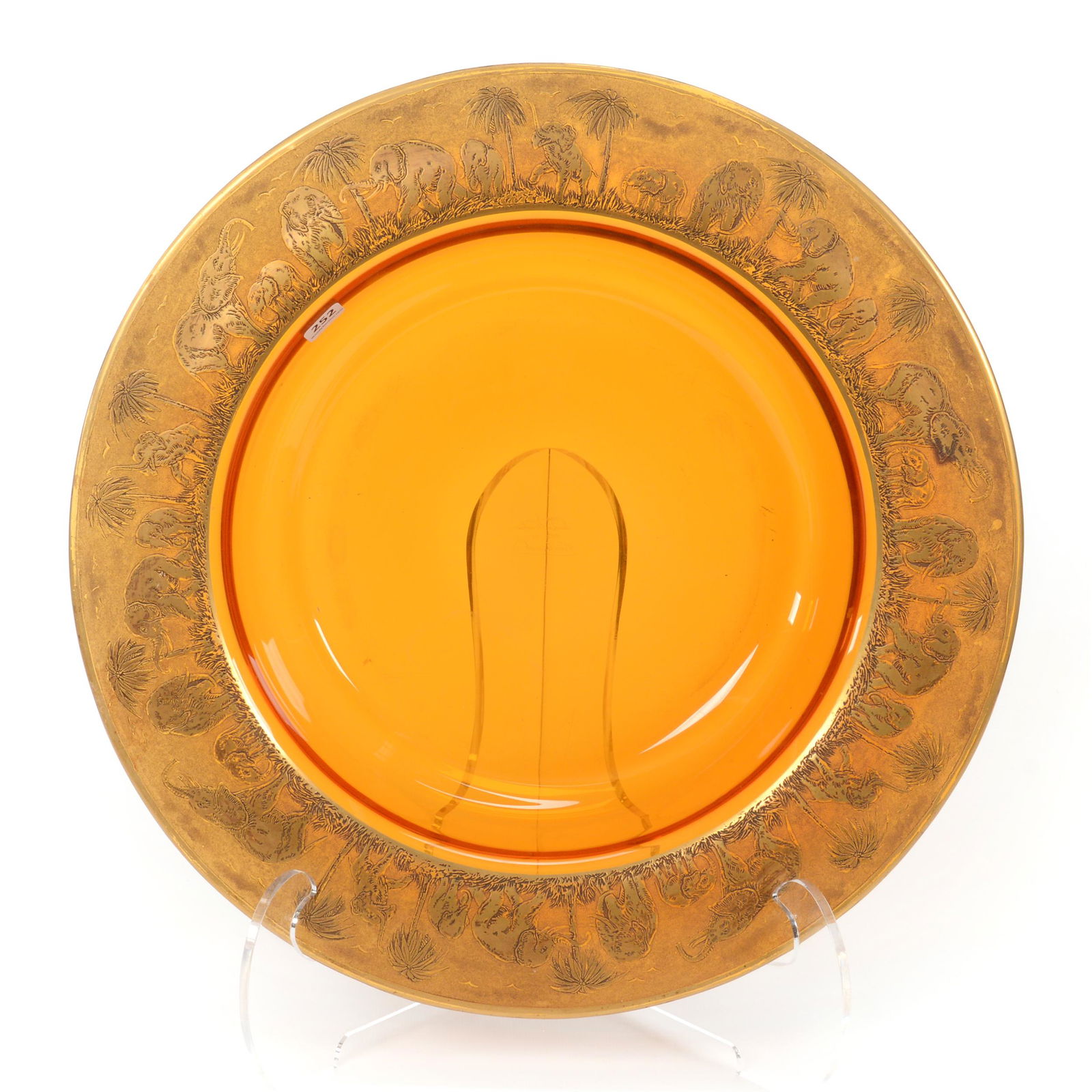 Massive Bowl Marked Moser Karlsbad Art Glass (1 of 4)